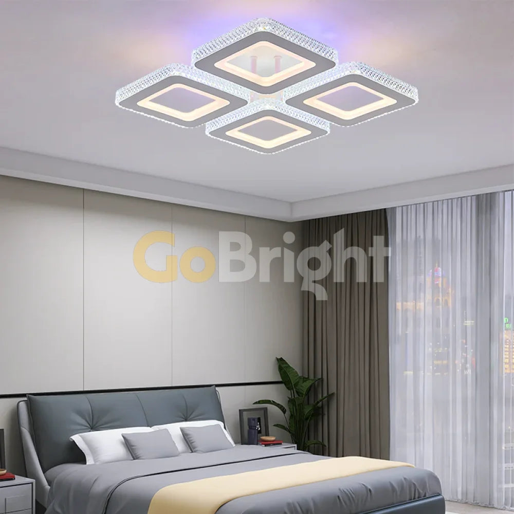 Lustra LED RGB 184W cu Telecomanda Anna 3 Tipuri de Lumini Alb