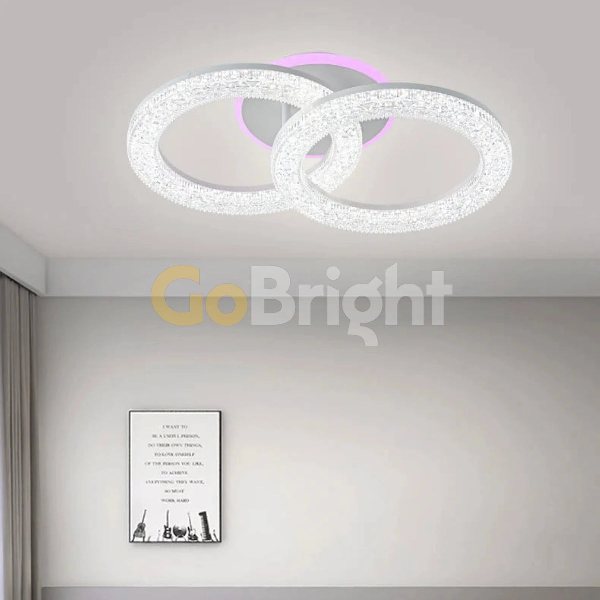 Lustra LED RGB 44W cu Telecomanda Safir 3 Tipuri de Lumini Alb