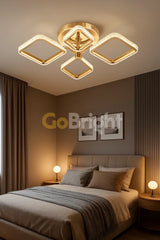 Lustra LED Telecomanda Kara 3 Tipuri de Lumini 50W Auriu