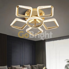 Lustra LED Telecomanda Kara 3 Tipuri de Lumini 70W Auriu