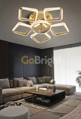 Lustra LED Telecomanda Kara 3 Tipuri de Lumini 70W Auriu