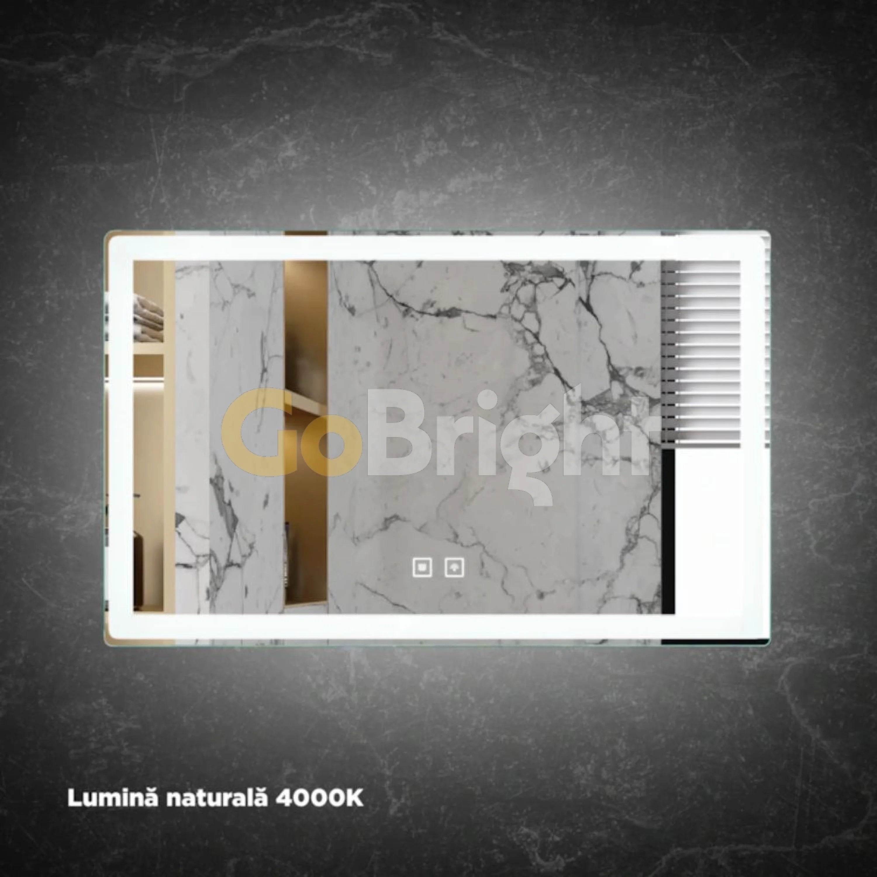 Oglinda baie LED 120x75cm 3 Tipuri de Lumini Buton Touch Dezaburire Intensitate Reglabila