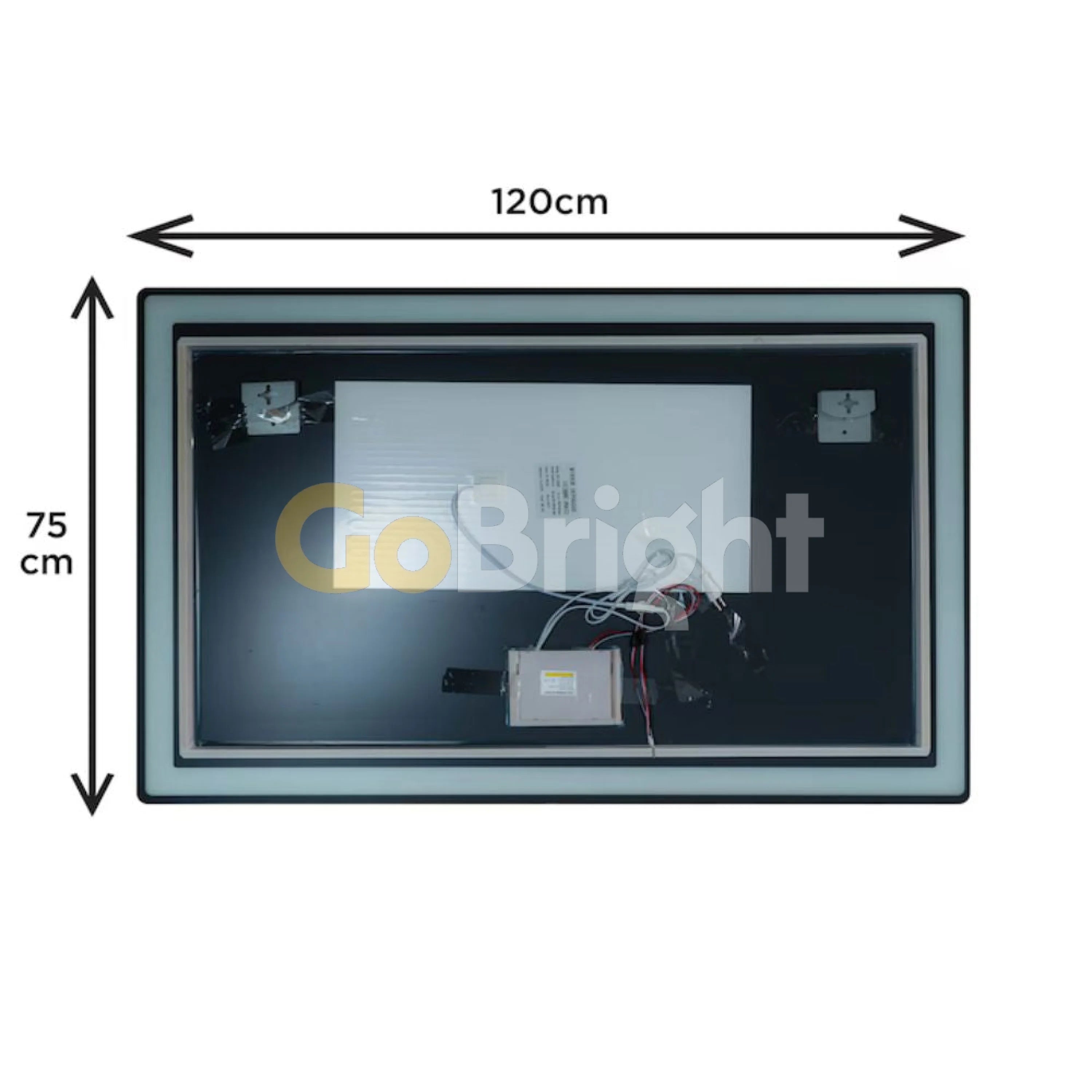 Oglinda baie LED 120x75cm 3 Tipuri de Lumini Buton Touch Dezaburire Intensitate Reglabila