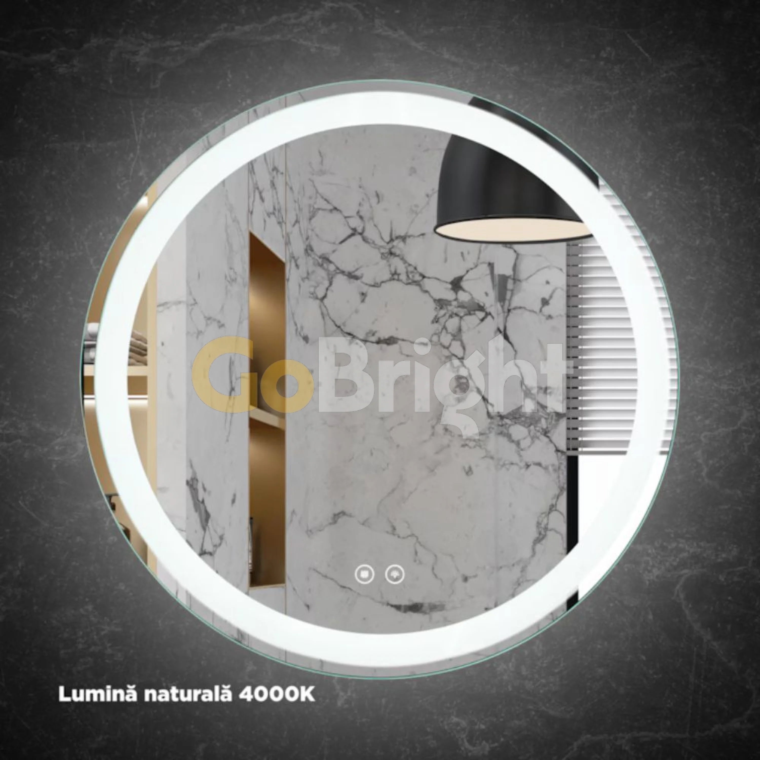Oglinda baie LED 70cm 3 Tipuri de Lumini Buton Touch Dezaburire Intensitate Reglabila