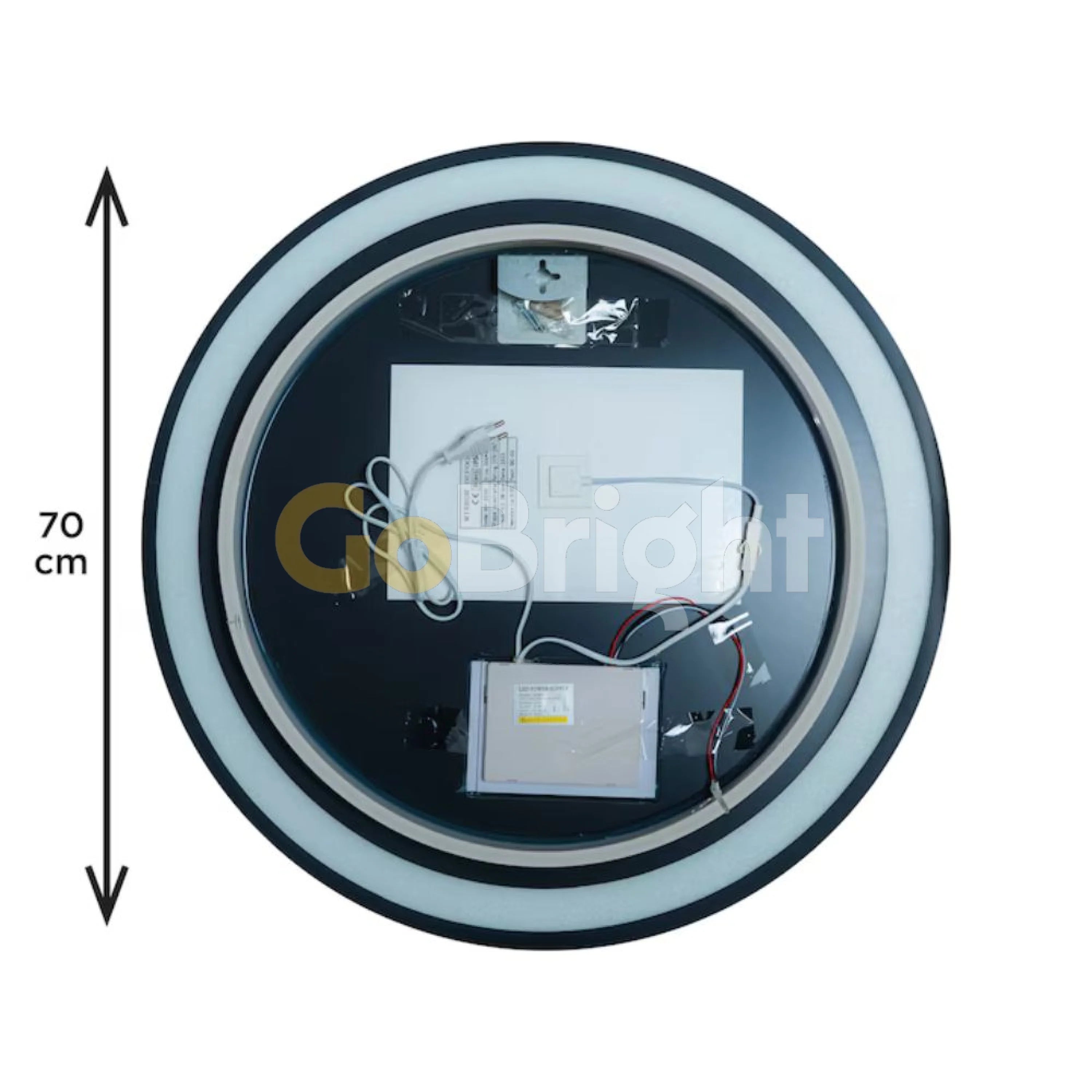 Oglinda baie LED 70cm 3 Tipuri de Lumini Buton Touch Dezaburire Intensitate Reglabila