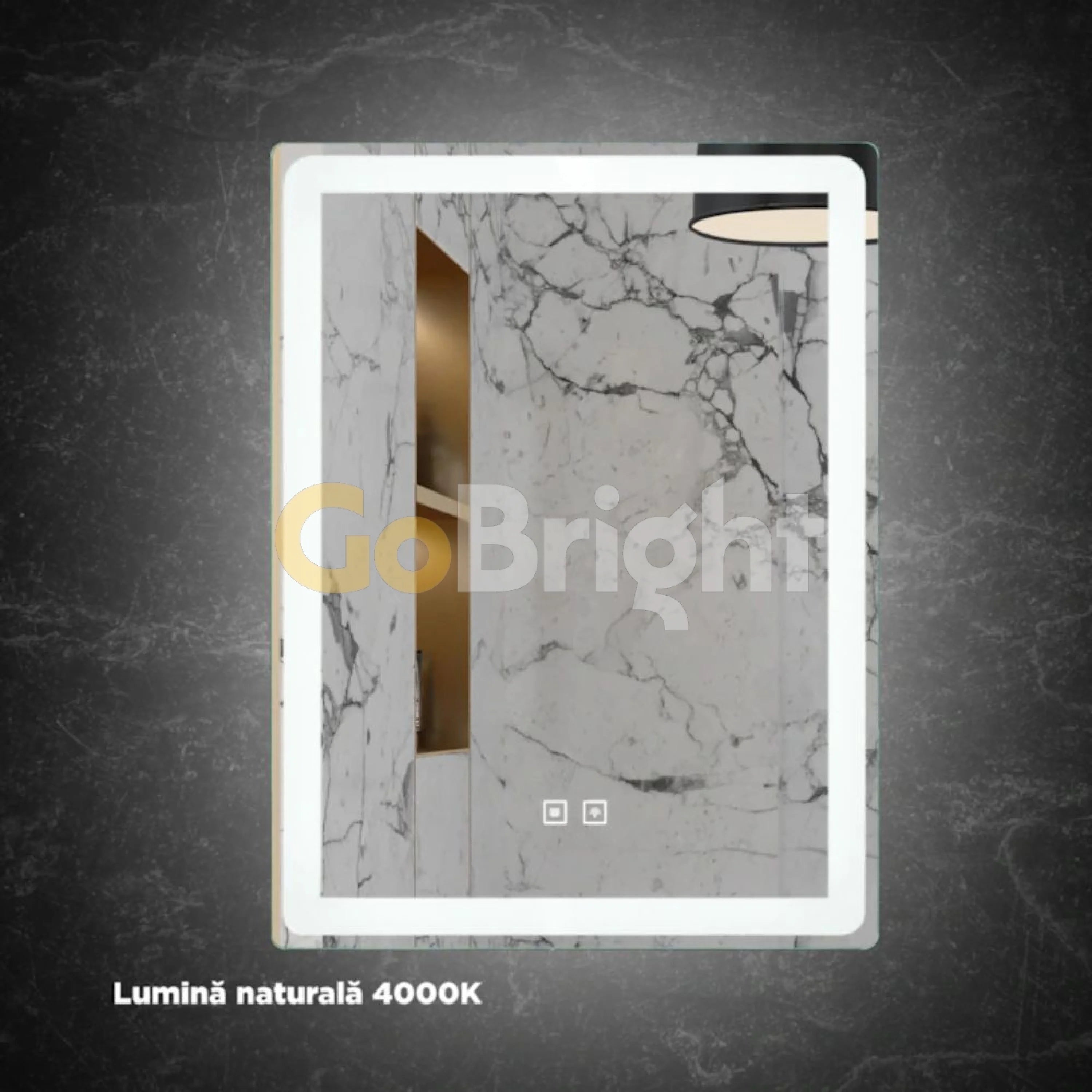 Oglinda baie LED 70x90cm 3 Tipuri de Lumini Buton Touch Intensitate Reglabila Dezaburire