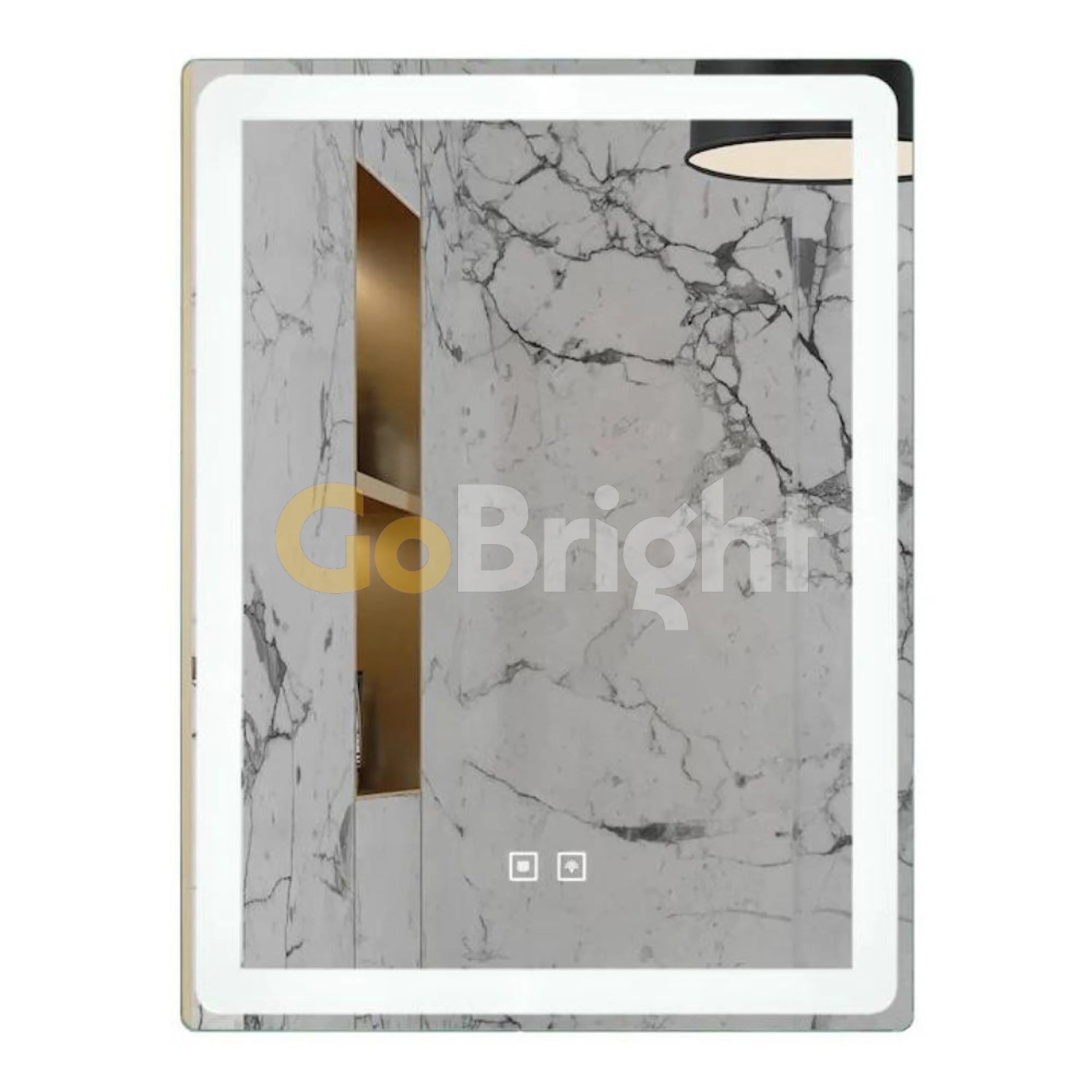 Oglinda baie LED 70x90cm 3 Tipuri de Lumini Buton Touch Intensitate Reglabila Dezaburire