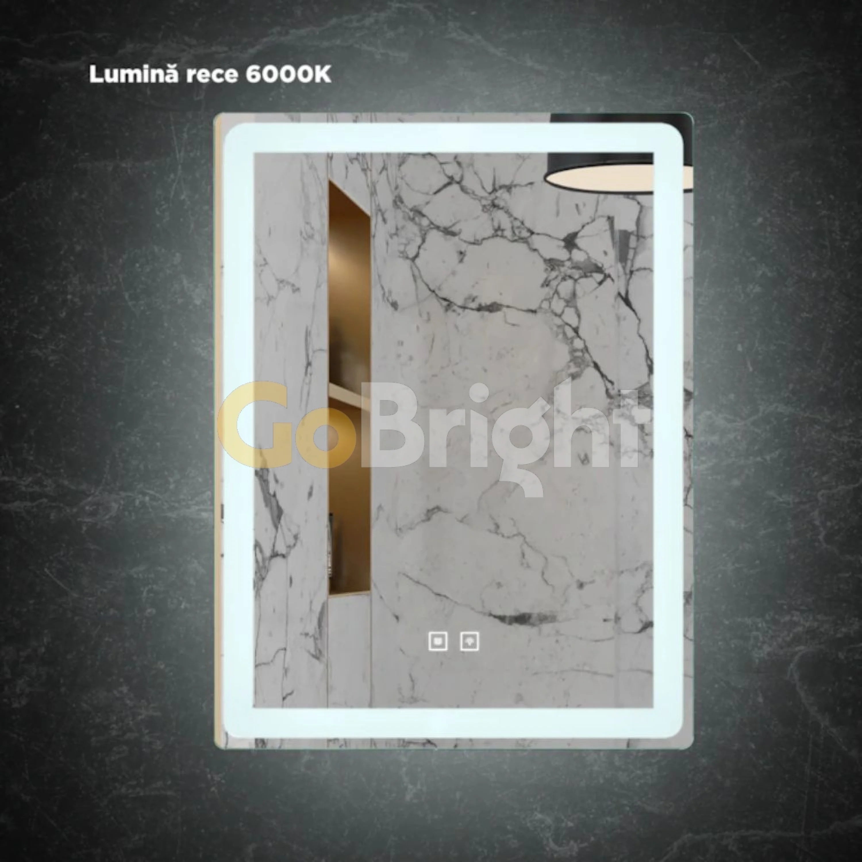 Oglinda baie LED 70x90cm 3 Tipuri de Lumini Buton Touch Intensitate Reglabila Dezaburire