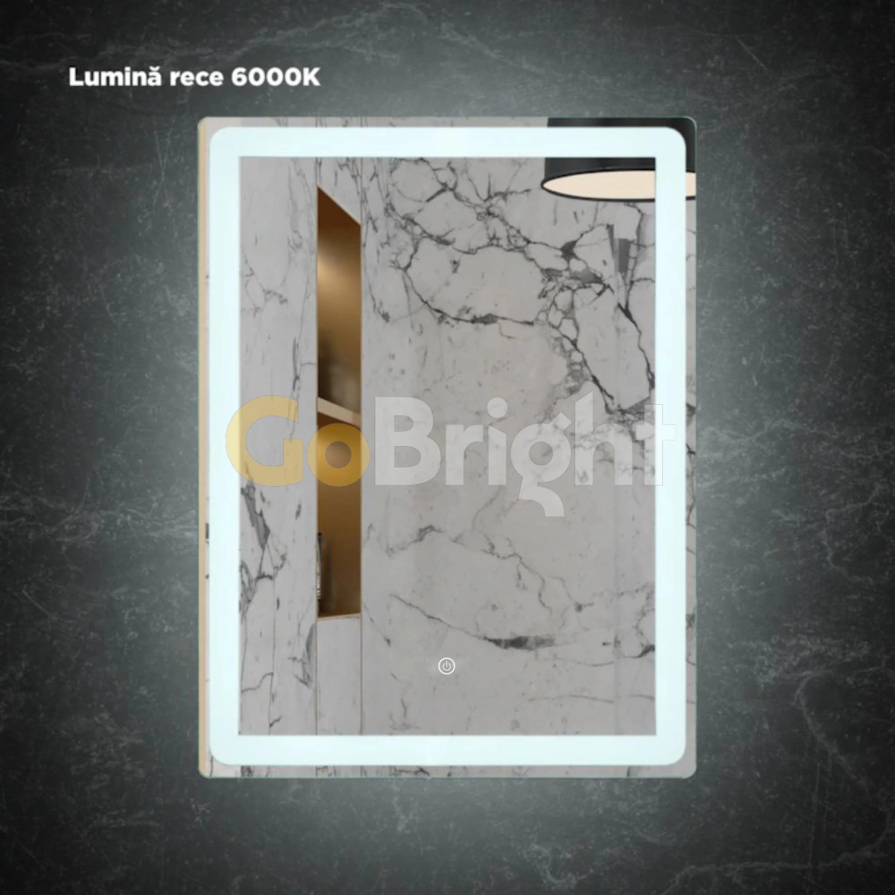 Oglinda LED 60x80cm 3 Tipuri de Lumini Buton Touch Intensitate Reglabila
