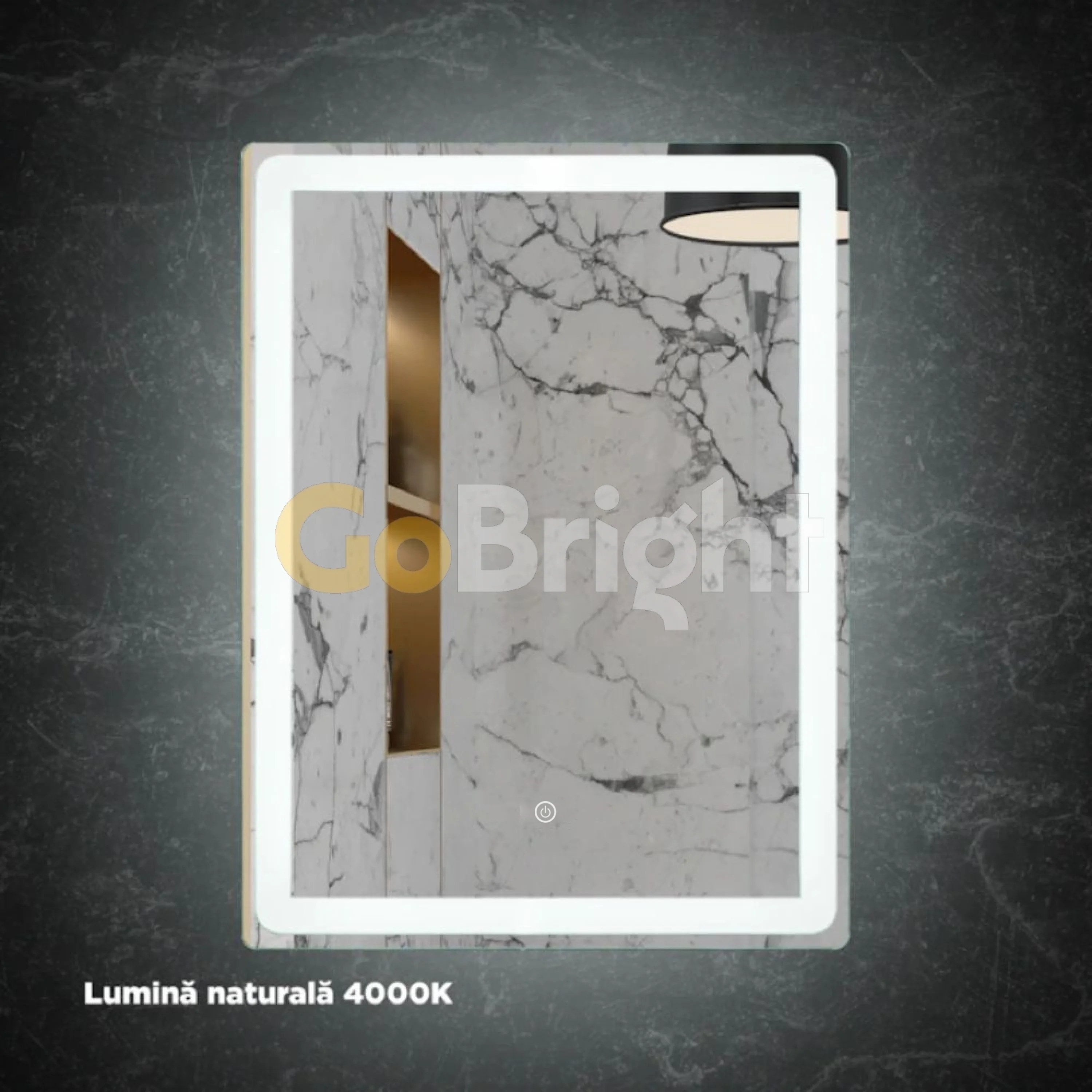 Oglinda LED 60x80cm 3 Tipuri de Lumini Buton Touch Intensitate Reglabila