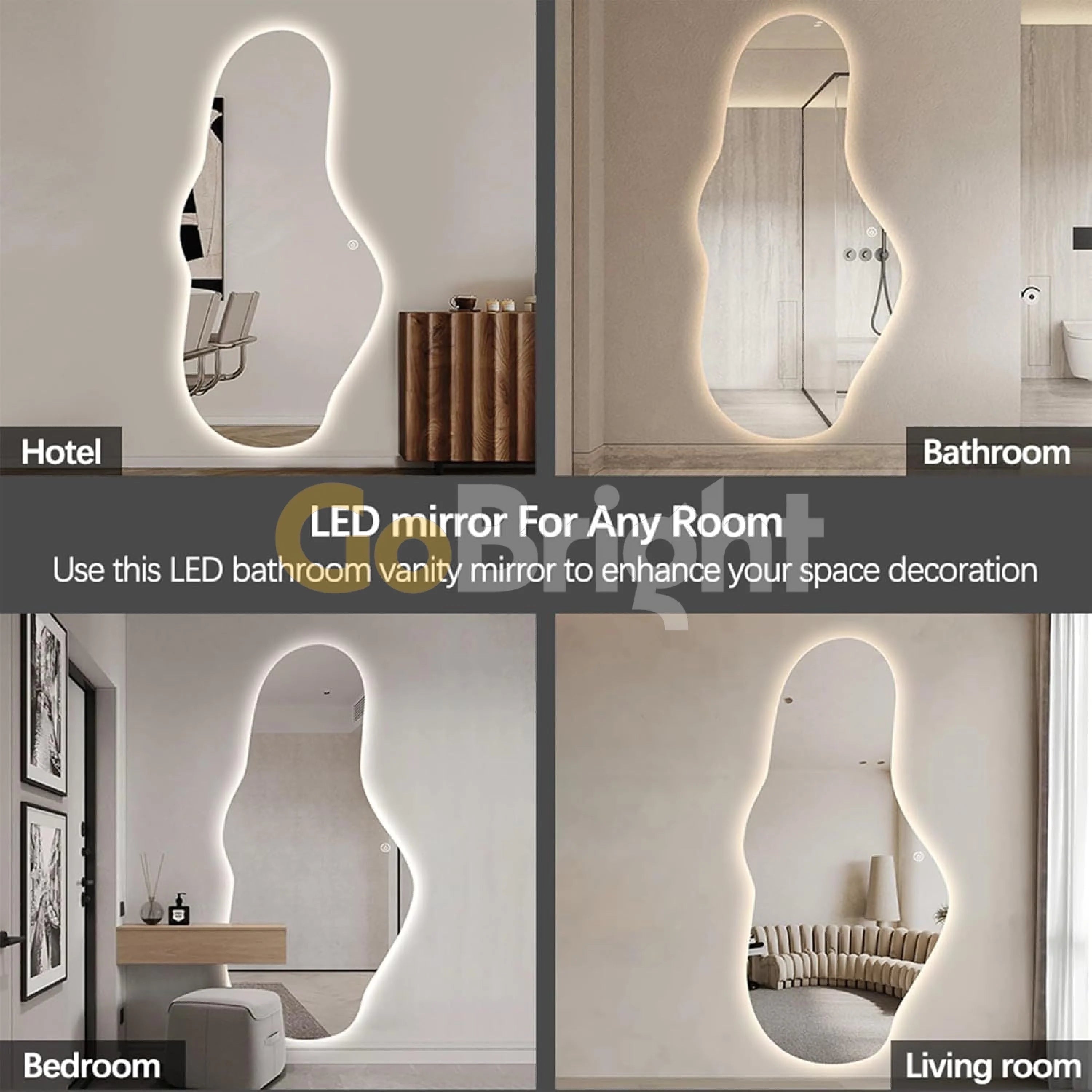 Oglinda LED Cloud 65x100cm Touch 3 Culori Luminoase