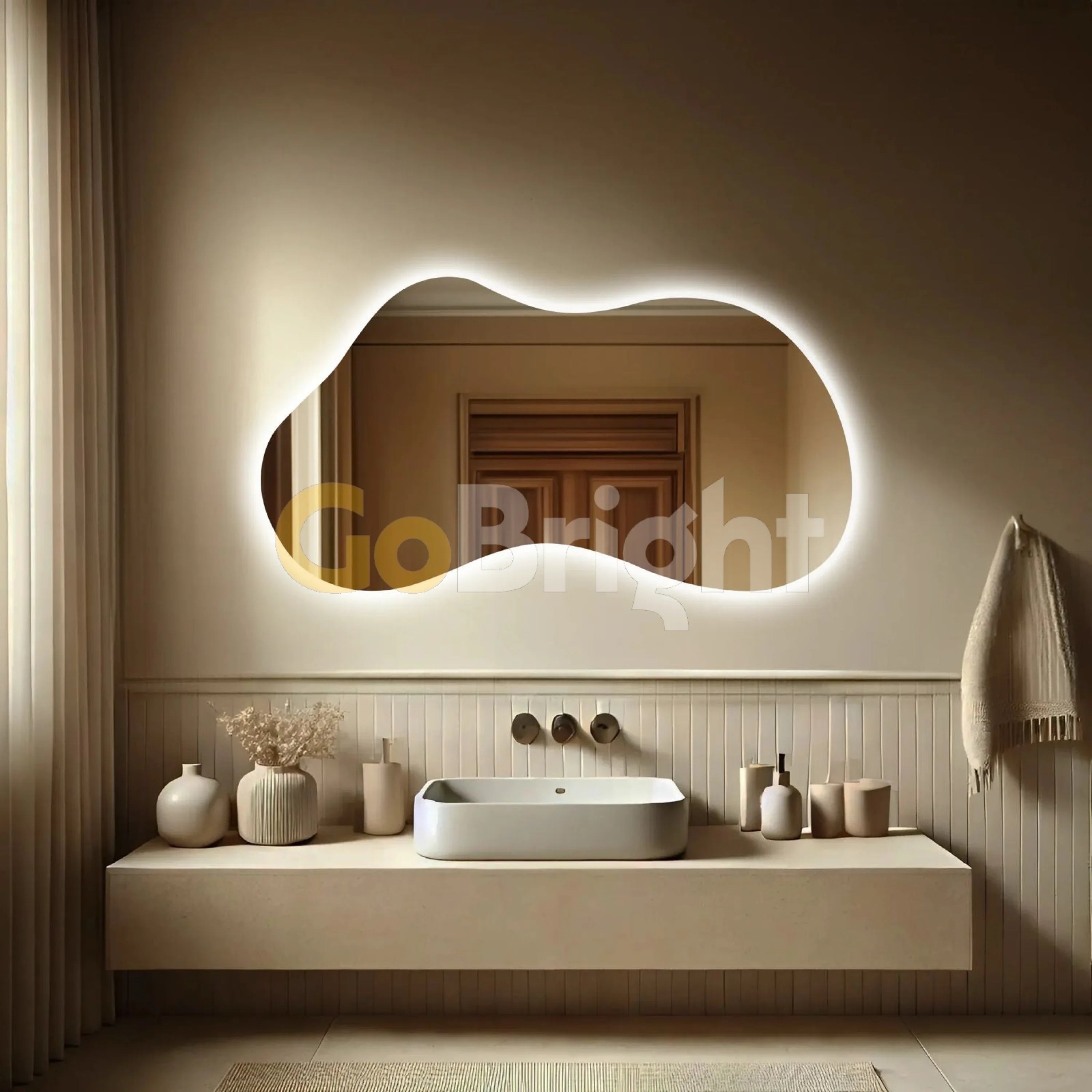 Oglinda LED Mega Cloud 140x80cm Touch 3 Culori Luminoase