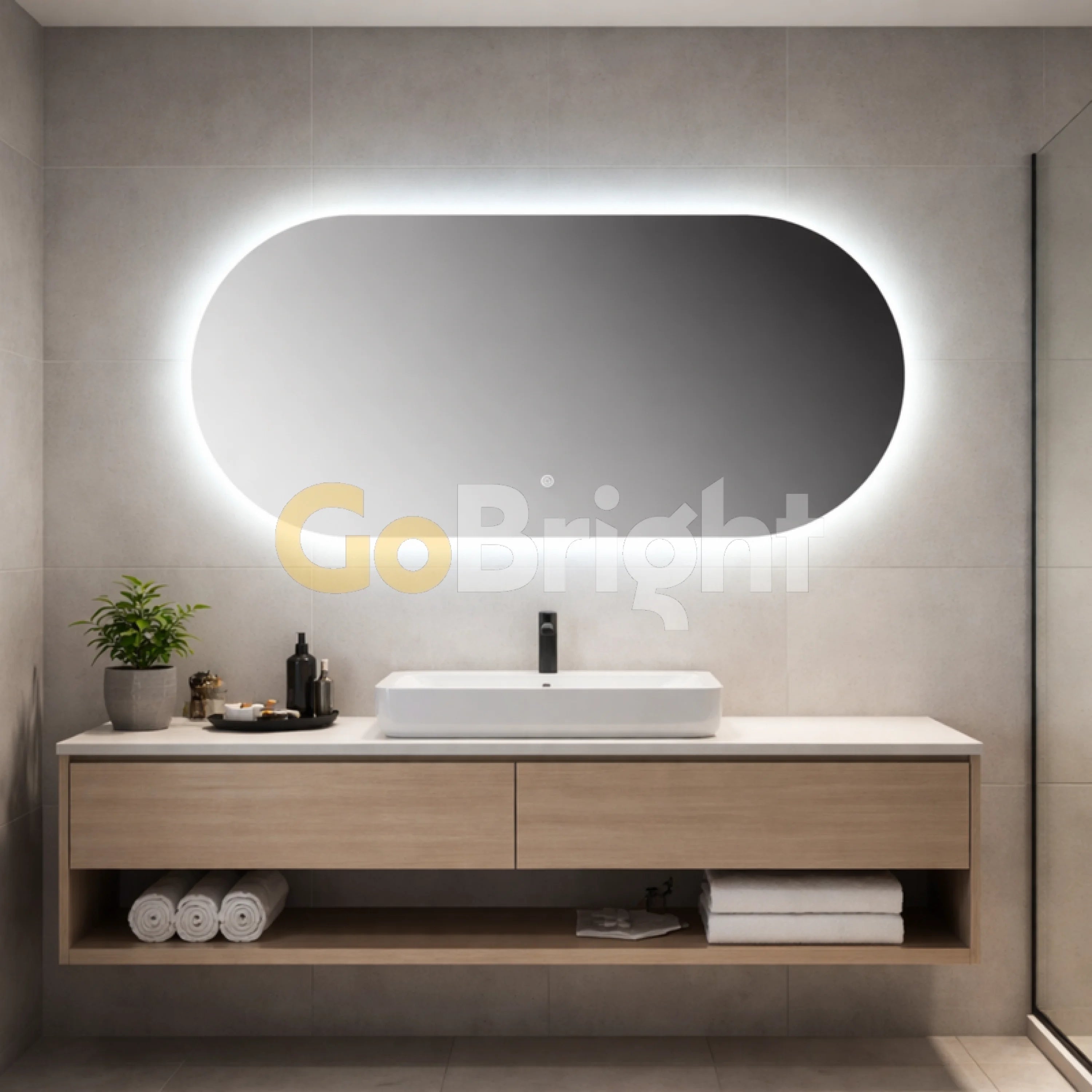 Oglinda LED Premium 120x60cm Touch 3 Culori Luminoase