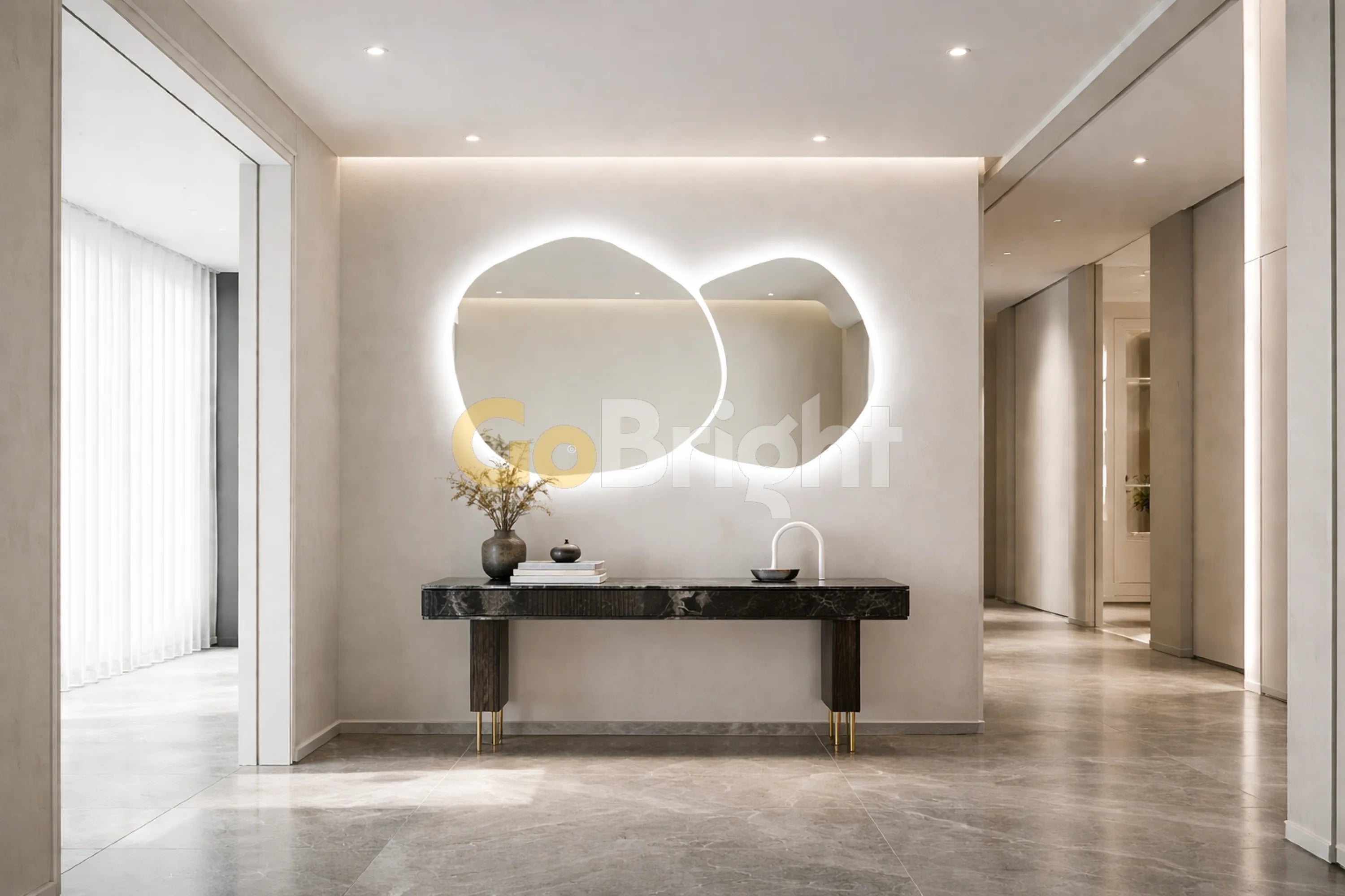 Oglinda LED Premium 140x80cm Touch 3 Culori Luminoase – Sticla Premium 5 mm