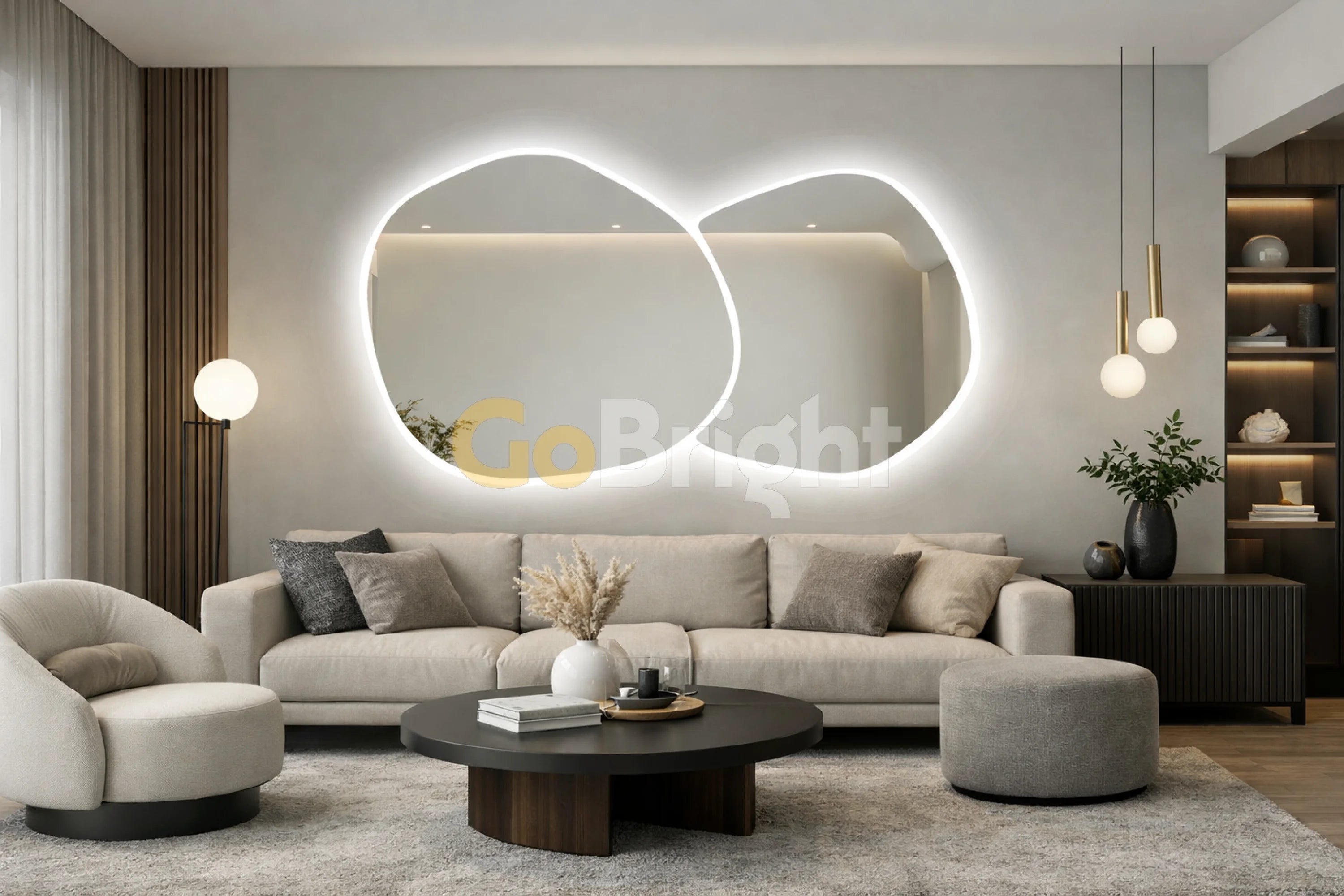 Oglinda LED Premium 140x80cm Touch 3 Culori Luminoase – Sticla Premium 5 mm