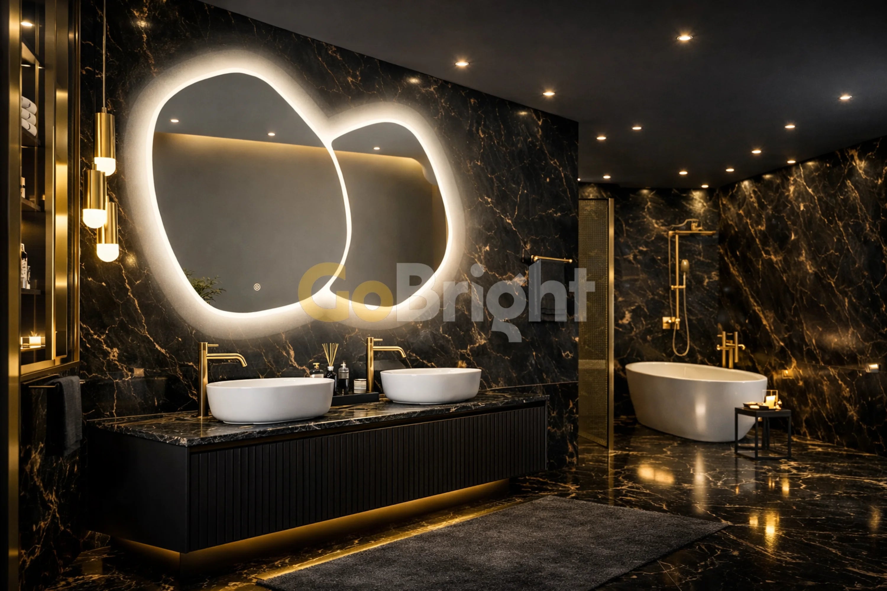 Oglinda LED Premium 140x80cm Touch 3 Culori Luminoase – Sticla Premium 5 mm