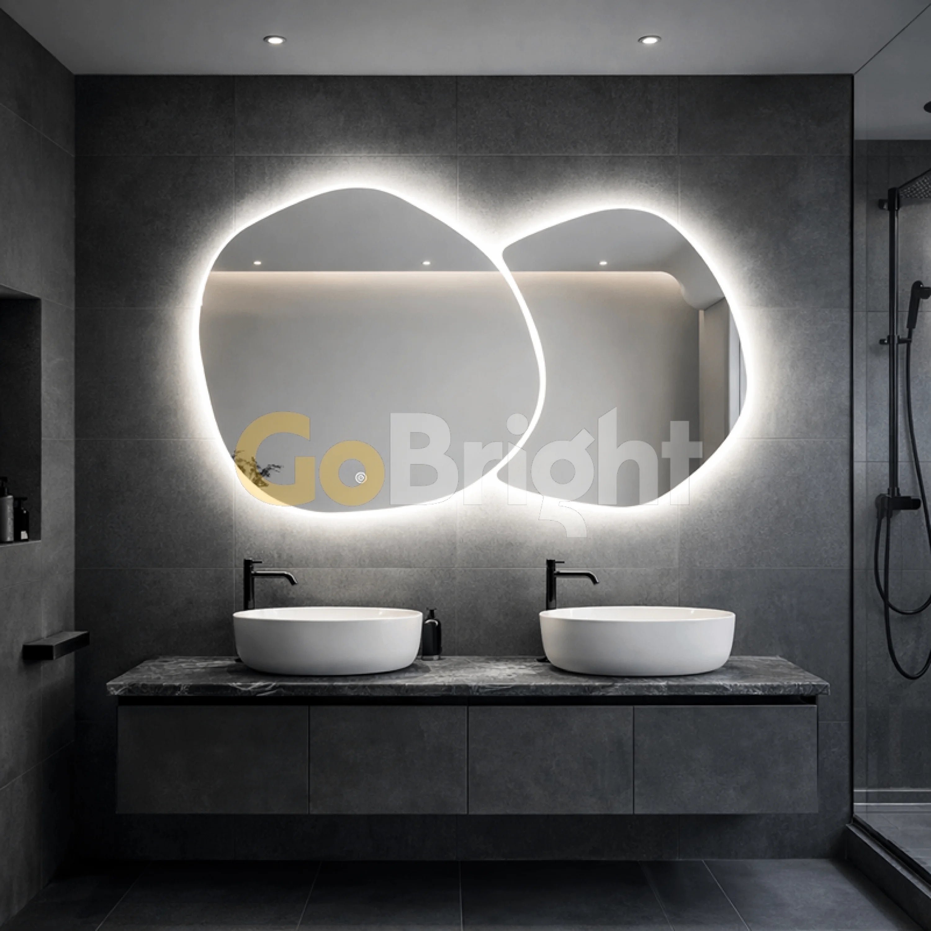 Oglinda LED Premium 140x80cm Touch 3 Culori Luminoase – Sticla Premium 5 mm