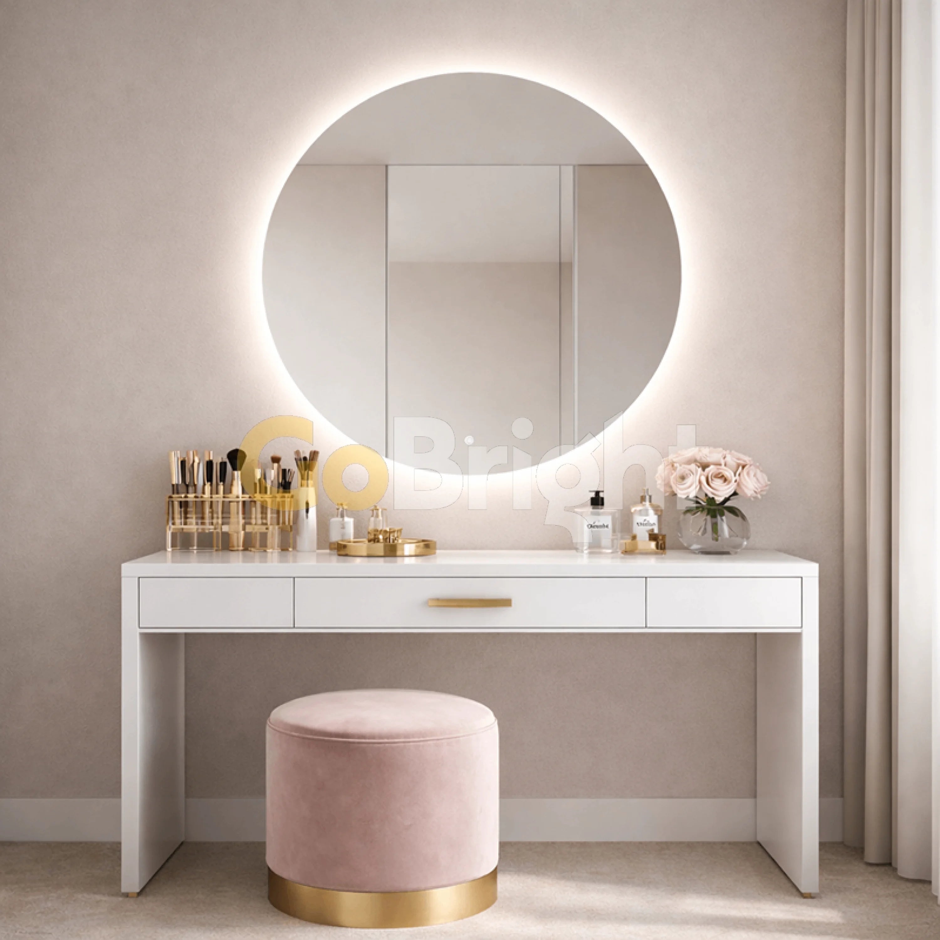 Oglinda LED Premium 70cm Touch 3 Culori Luminoase