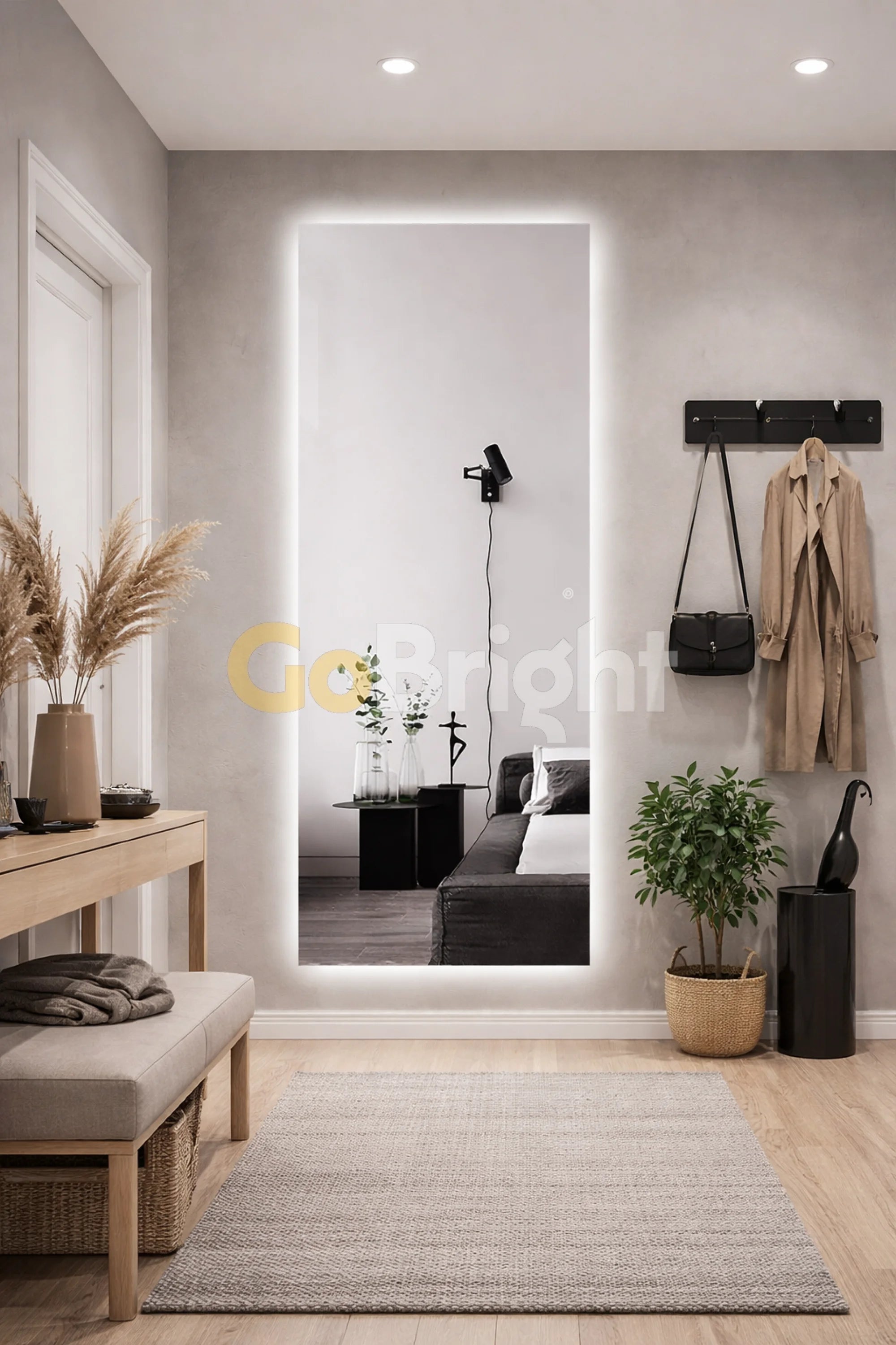 Oglinda LED Premium 70x180cm Touch 3 Culori Luminoase