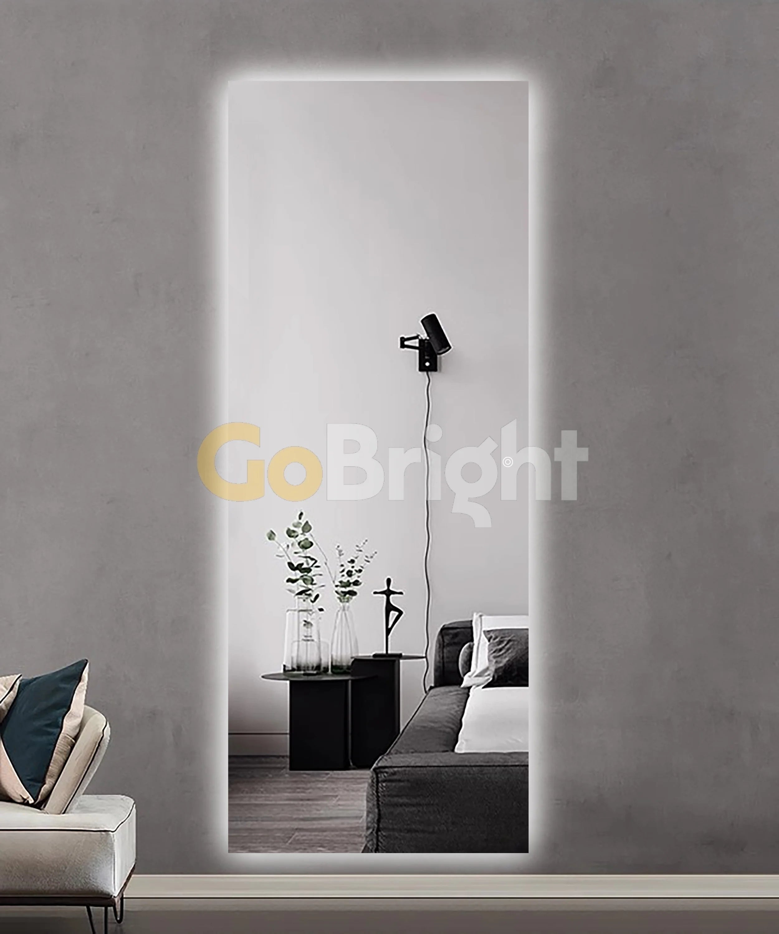 Oglinda LED Premium 70x180cm Touch 3 Culori Luminoase