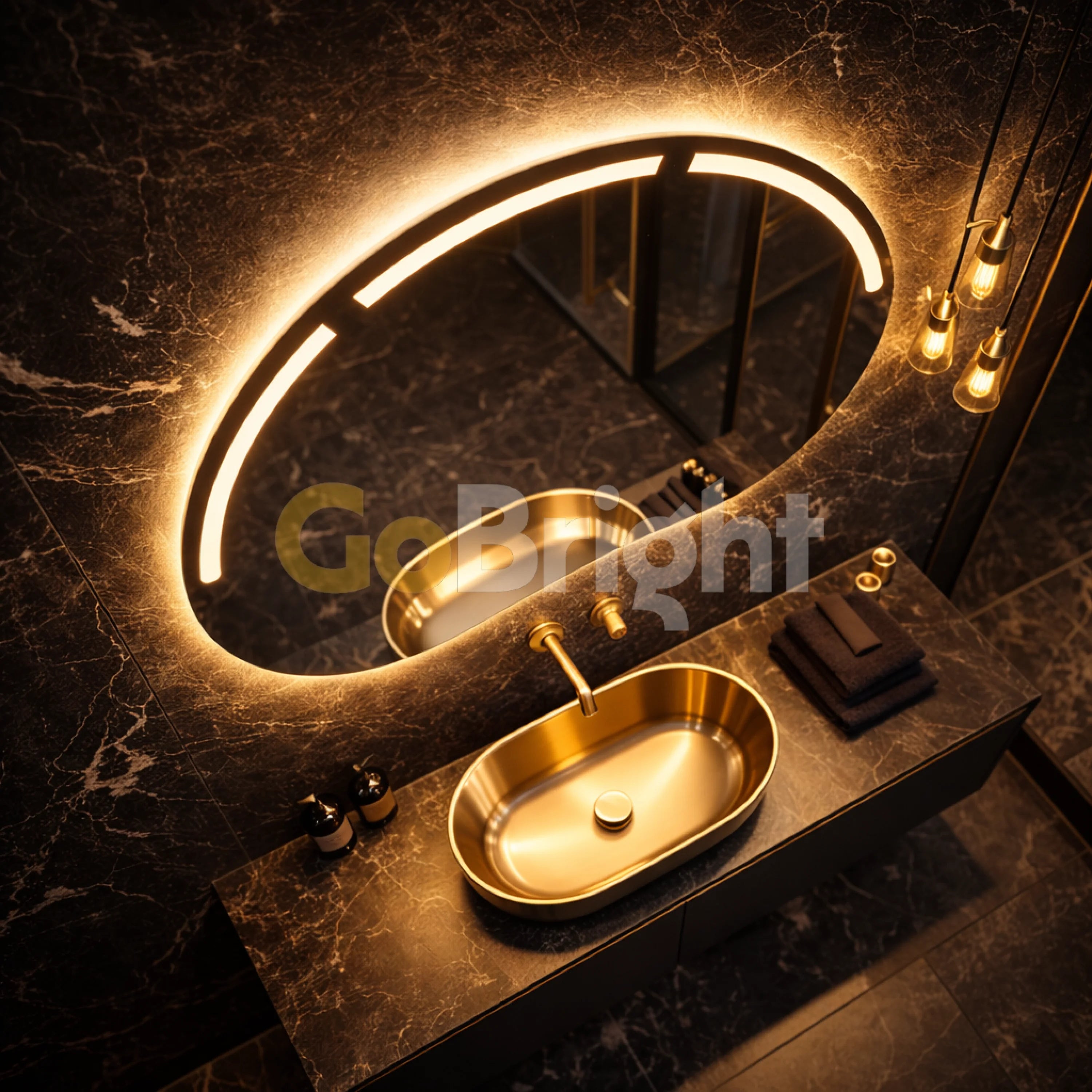Oglinda LED Premium 80x60cm Touch 3 Culori Luminoase