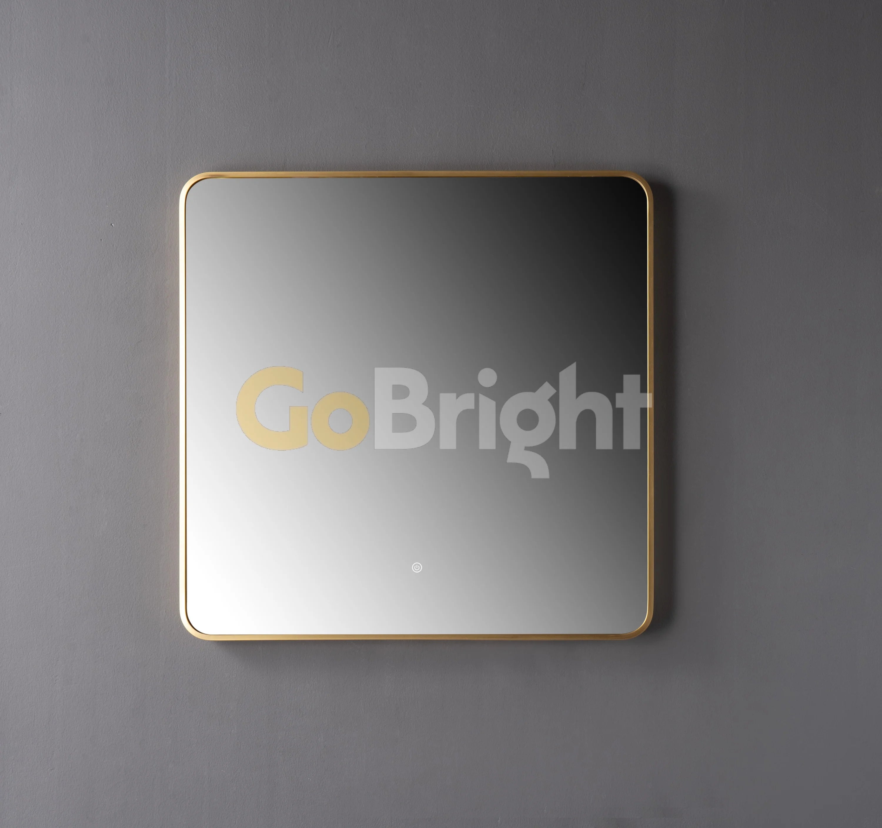 Oglinda LED Premium 80x80cm Rama Aurie Touch 3 Culori Luminoase