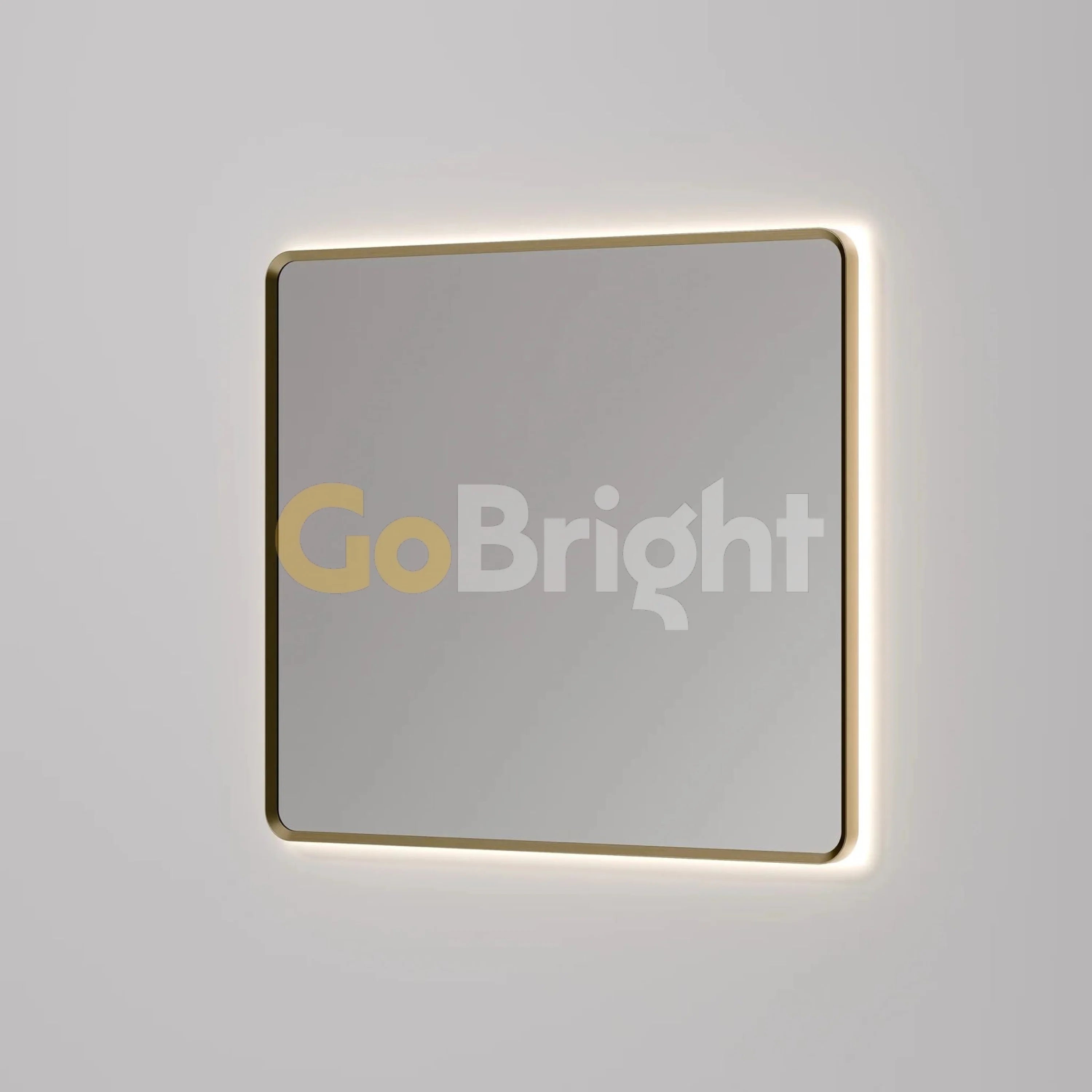 Oglinda LED Premium 80x80cm Rama Aurie Touch 3 Culori Luminoase