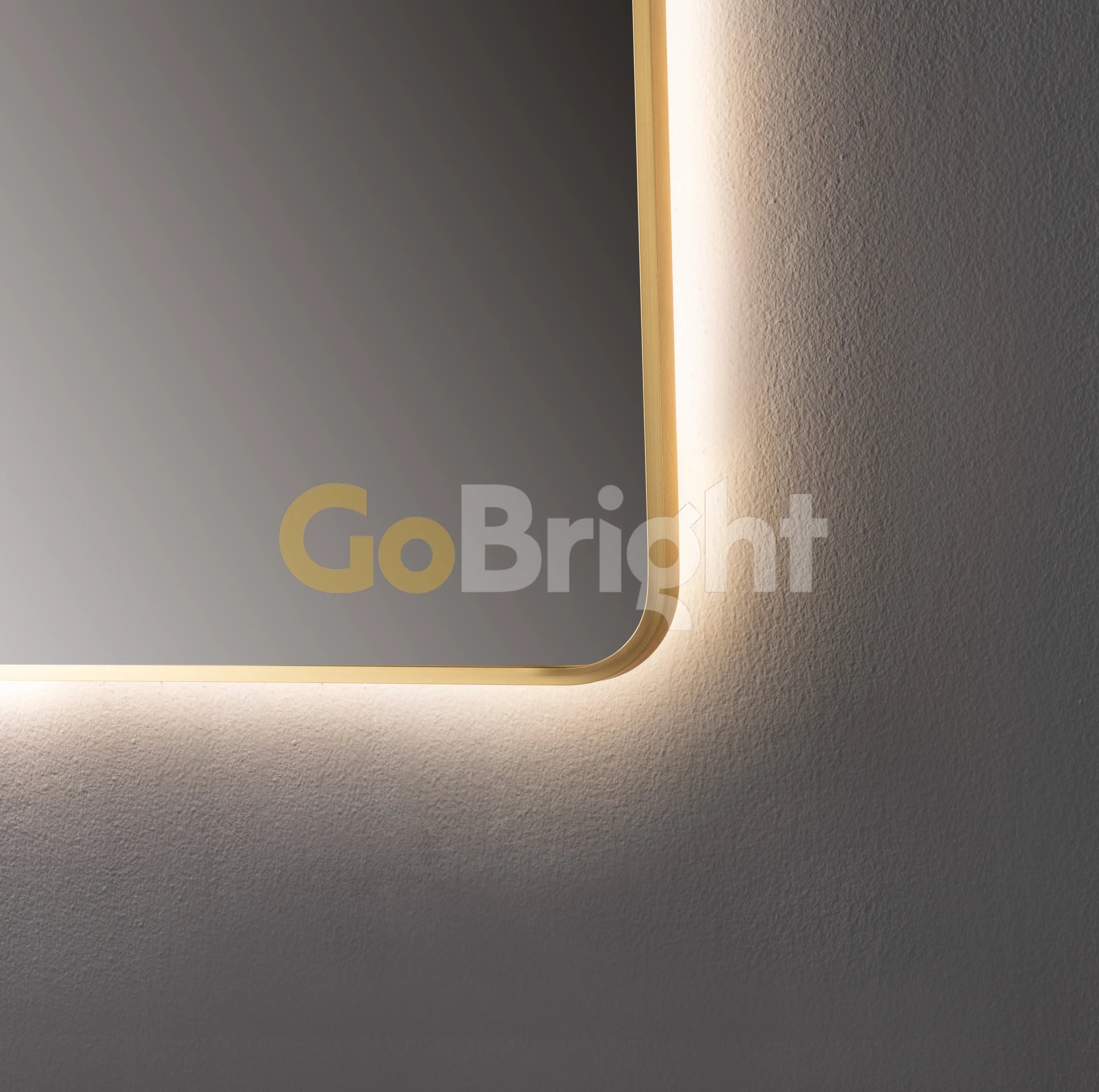Oglinda LED Premium 80x80cm Rama Aurie Touch 3 Culori Luminoase