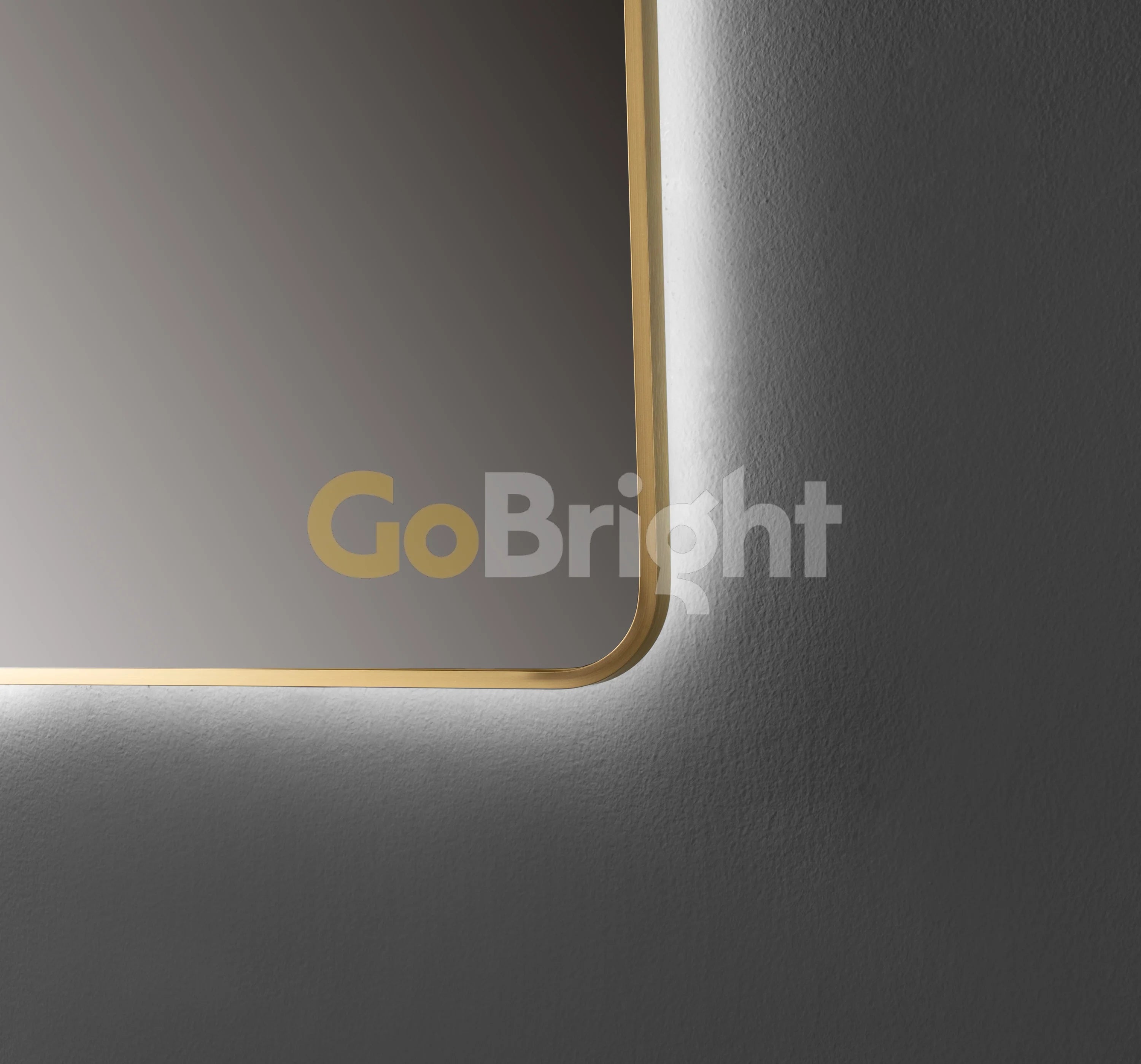 Oglinda LED Premium 80x80cm Rama Aurie Touch 3 Culori Luminoase
