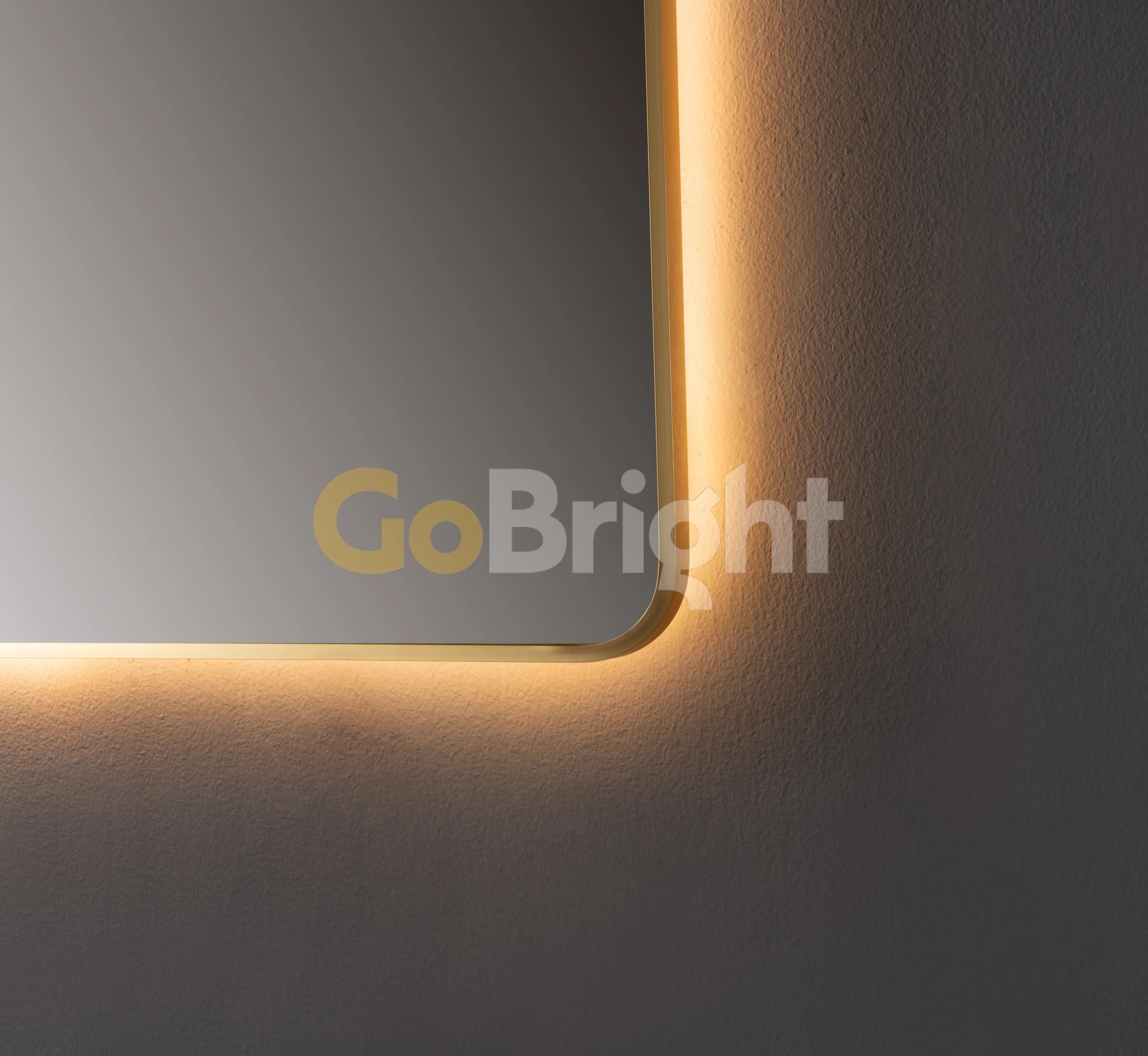 Oglinda LED Premium 80x80cm Rama Aurie Touch 3 Culori Luminoase