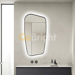 Oglinda LED Rama Neagra 70x110cm Touch 3 Culori Luminoase – Sticla Premium 5 mm