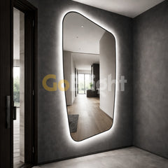 Oglinda LED Rama Neagra 70x110cm Touch 3 Culori Luminoase – Sticla Premium 5 mm