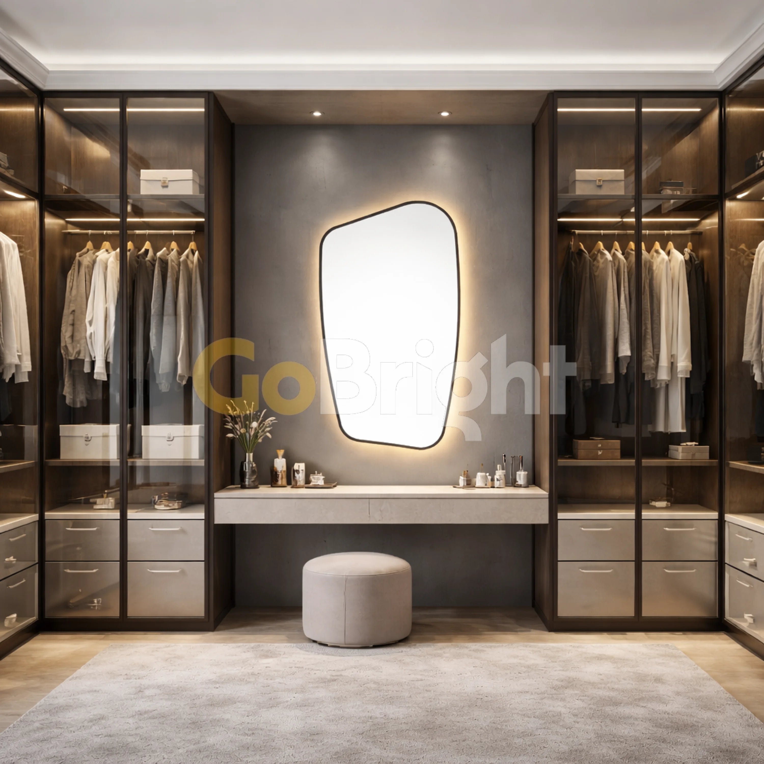 Oglinda LED Rama Neagra 70x110cm Touch 3 Culori Luminoase – Sticla Premium 5 mm