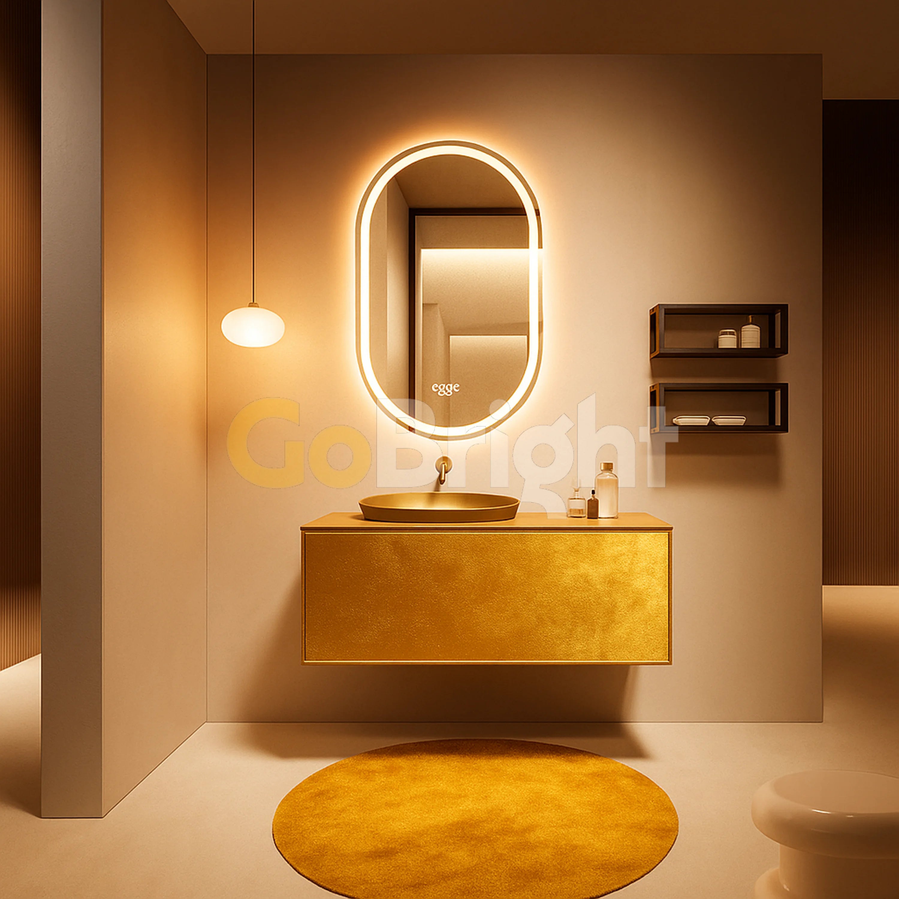 Oglinda LED Smart 50x80cm Senzor Miscare Dezaburire 3 Culori Luminoase Afisaj Ceas & Temperatura – Sticla Premium 5 mm