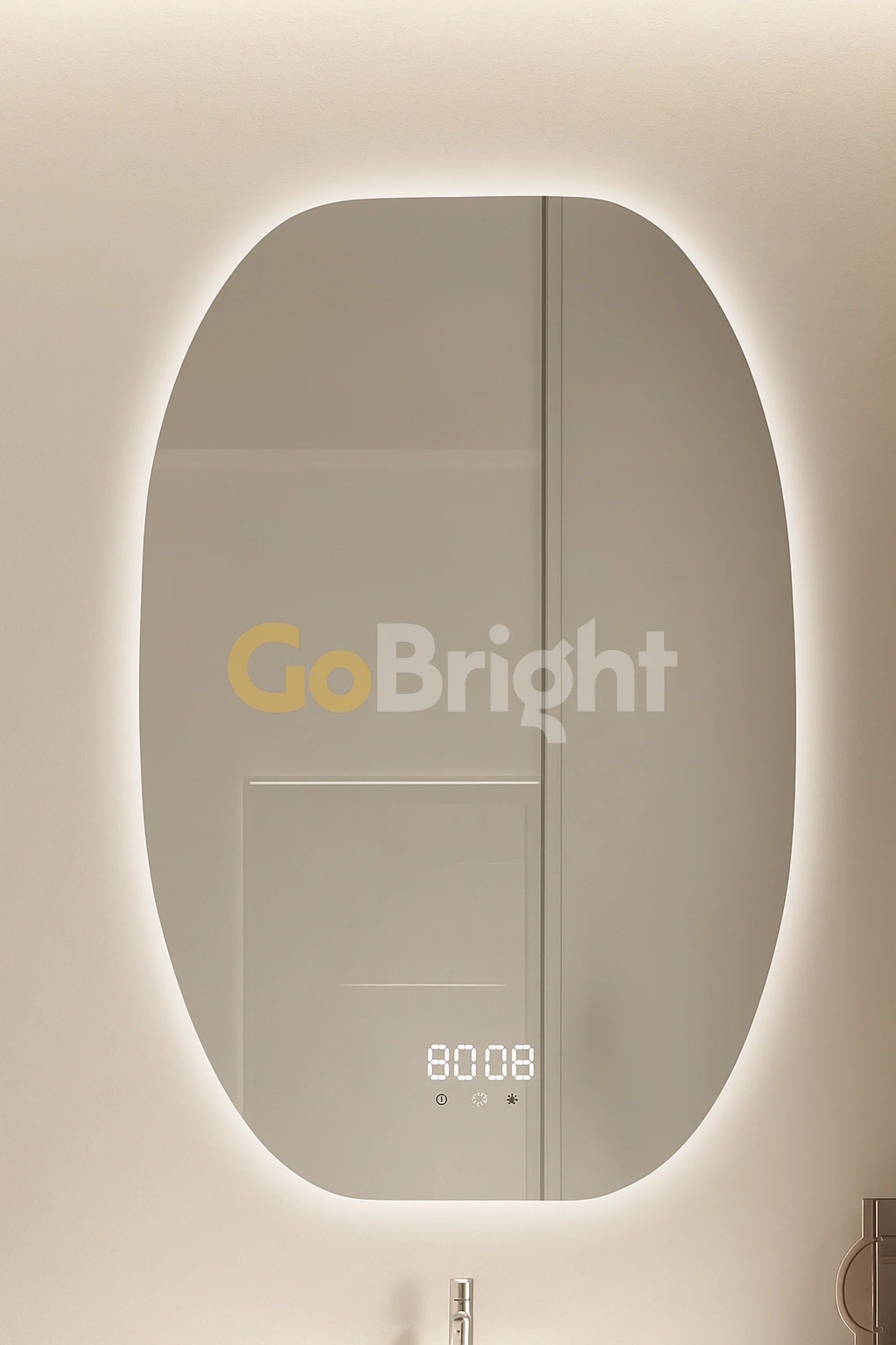 Oglinda LED Smart 60x80cm Senzor Miscare Dezaburire 3 Culori Luminoase Afisaj Ceas & Temperatura – Sticla Premium 5 mm