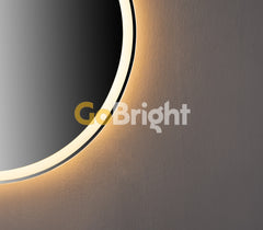 Oglinda baie LED 90x70cm Rama Neagra 3 Tipuri de Lumini Buton Touch Dezaburire Intensitate Reglabila