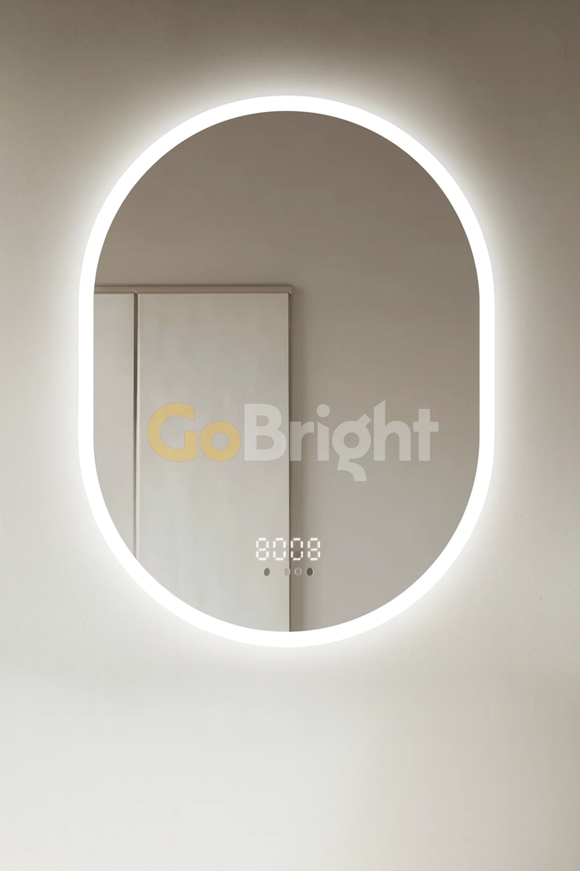 Oglinda LED Smart 70x90cm Senzor Miscare Dezaburire 3 Culori Luminoase Afisaj Ceas & Temperatura – Sticla Premium 5 mm