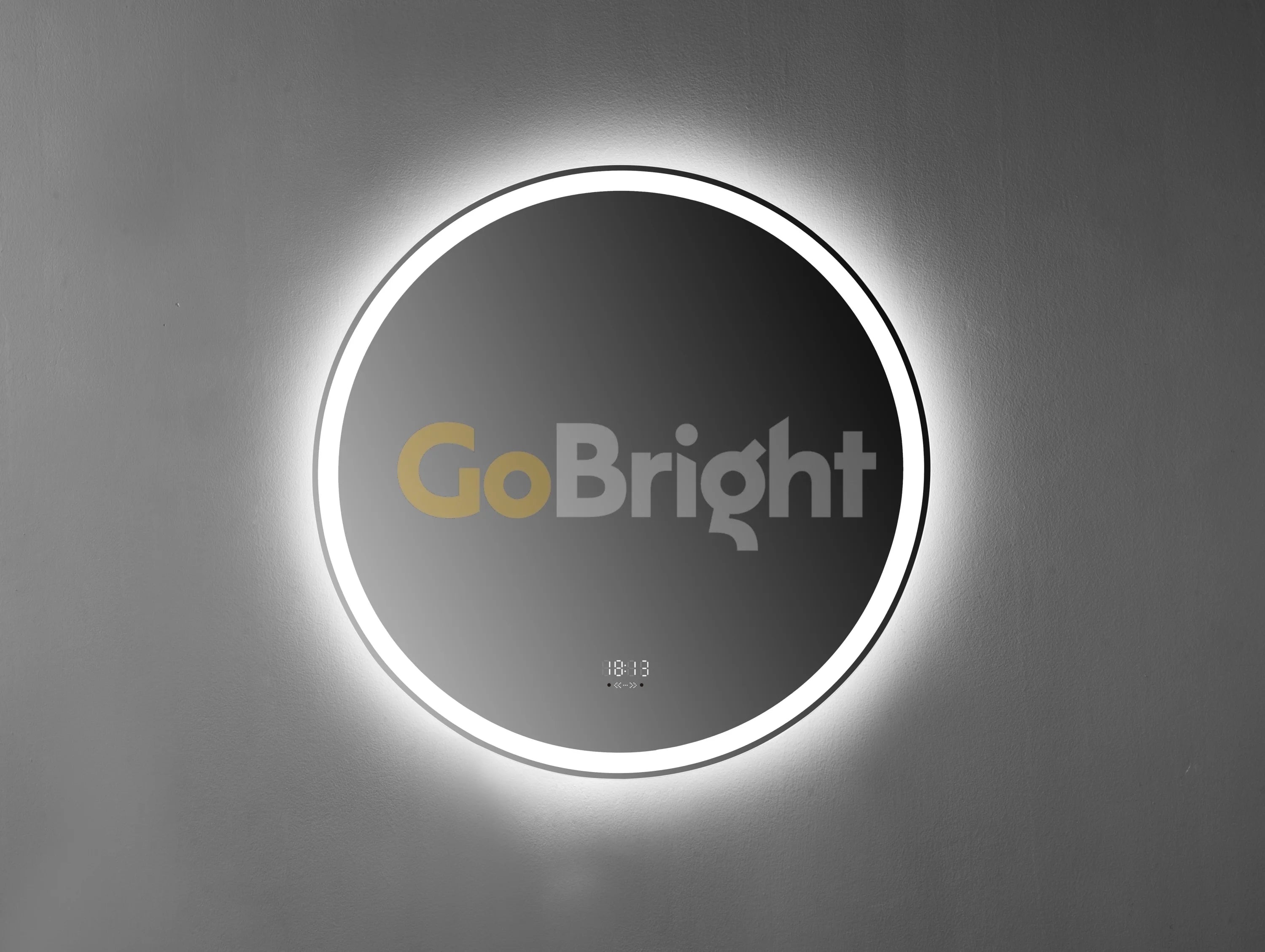 Oglinda baie LED 90x70cm Rama Neagra 3 Tipuri de Lumini Buton Touch Dezaburire Intensitate Reglabila