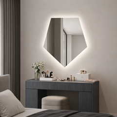 Oglinda LED Hexagon 80x90cm Touch 3 Culori Luminoase