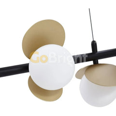 Pendul Globuri Albe Jolie Reglabil 7xG9 Lungime 100cm Negru + Auriu