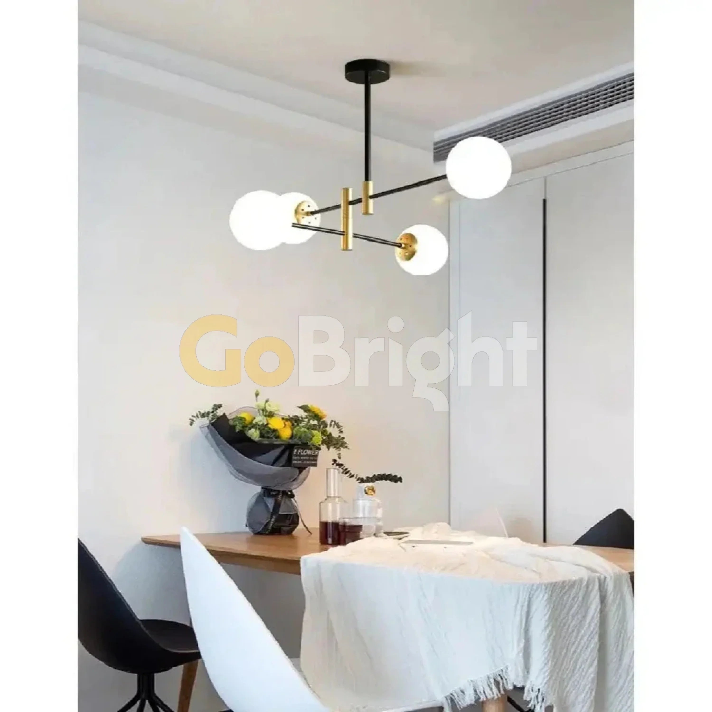 Pendul Jolie 4xE27 60cm Negru + Auriu