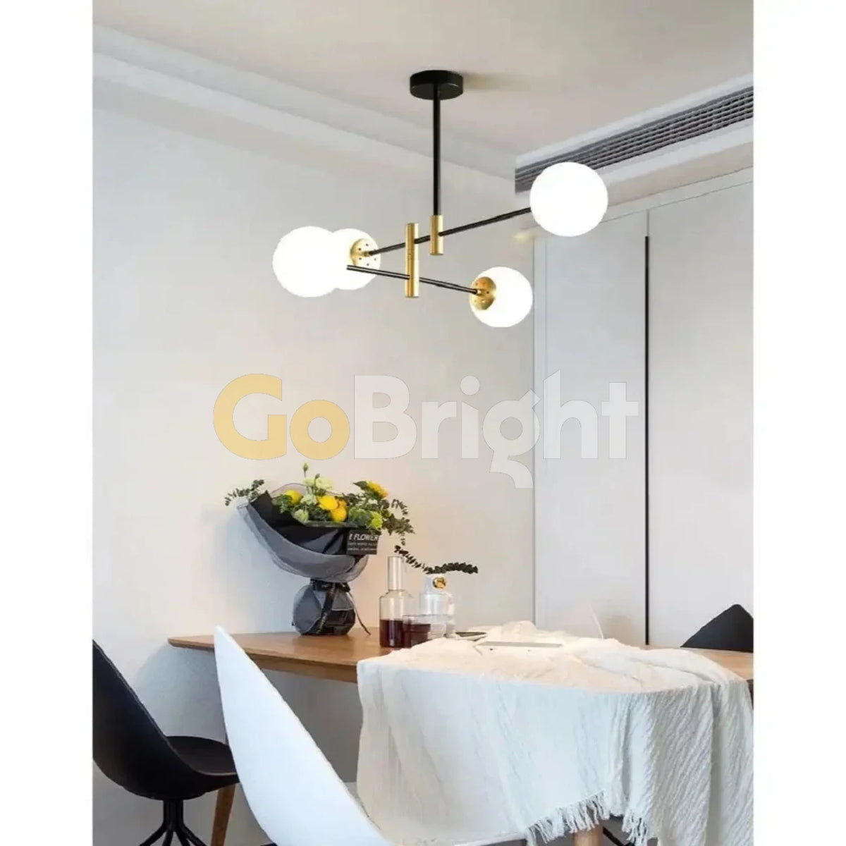 Pendul Jolie 4xE27 60cm Negru + Auriu