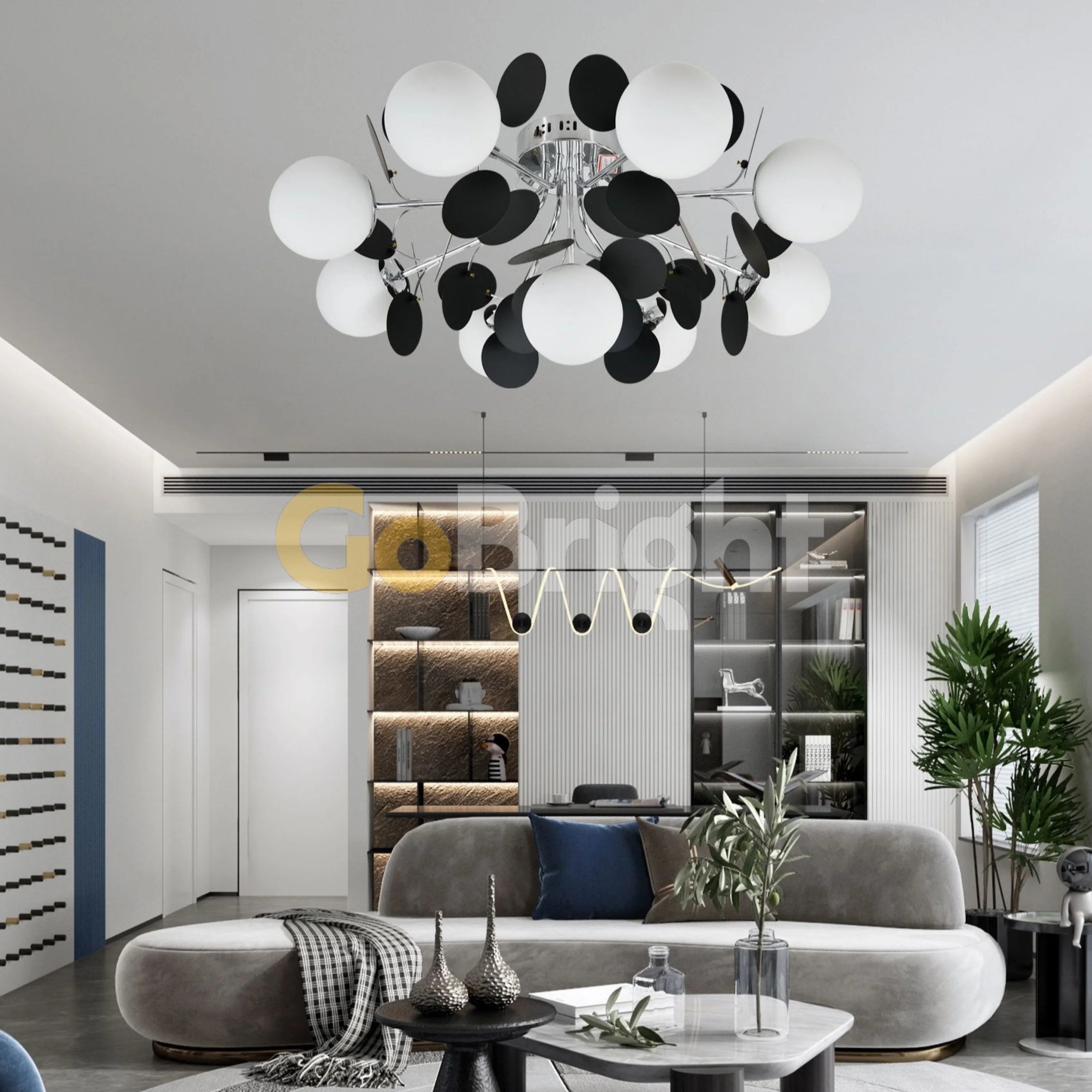 Pendul Jolie 9xE27 Argintiu