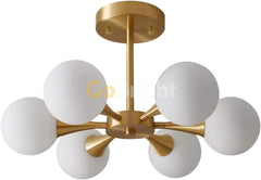 Pendul Jolie Globuri Albe 6xE27 Auriu