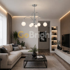 Pendul Jolie Globuri Albe 6xG9 Argintiu