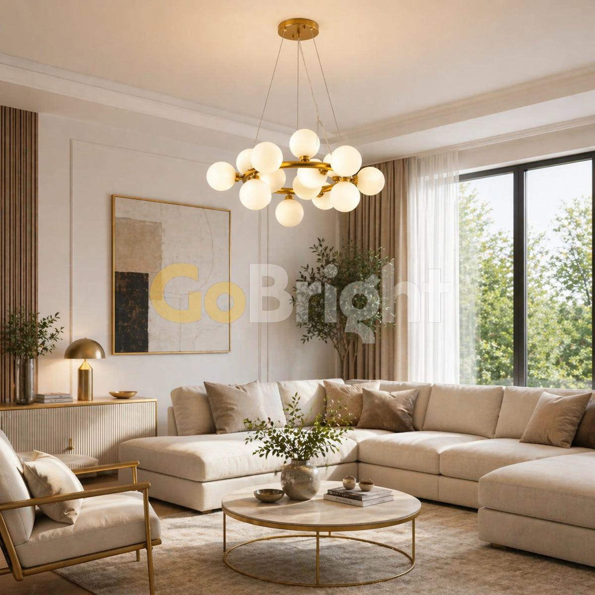 Pendul Jolie Reglabil 15xG9 Diametru 60cm Auriu