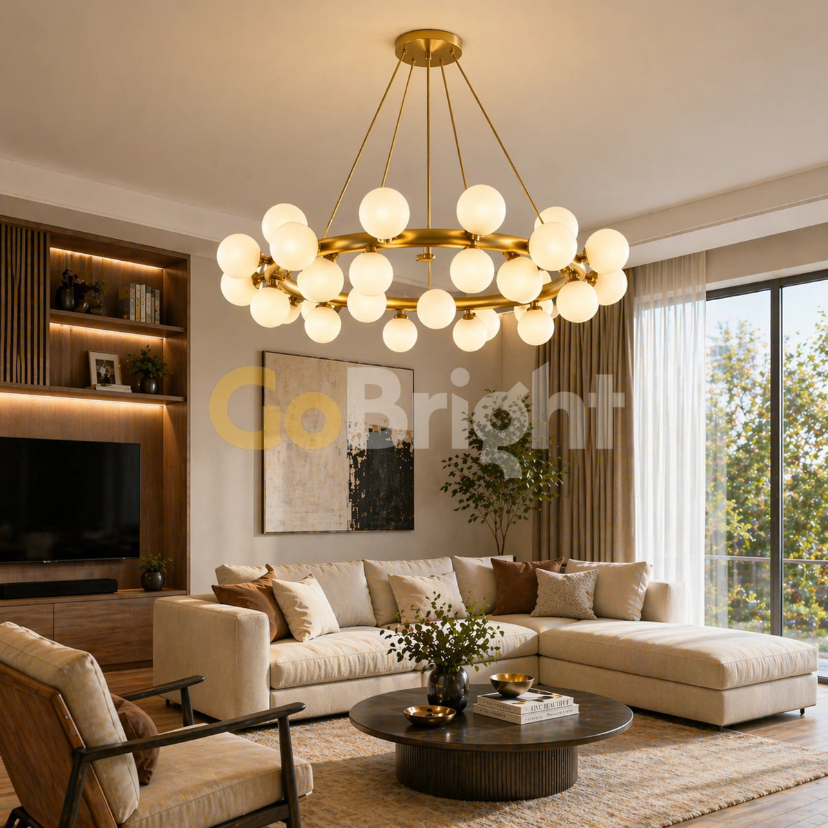 Pendul Jolie Reglabil 25xG9 Diametru 65cm Auriu