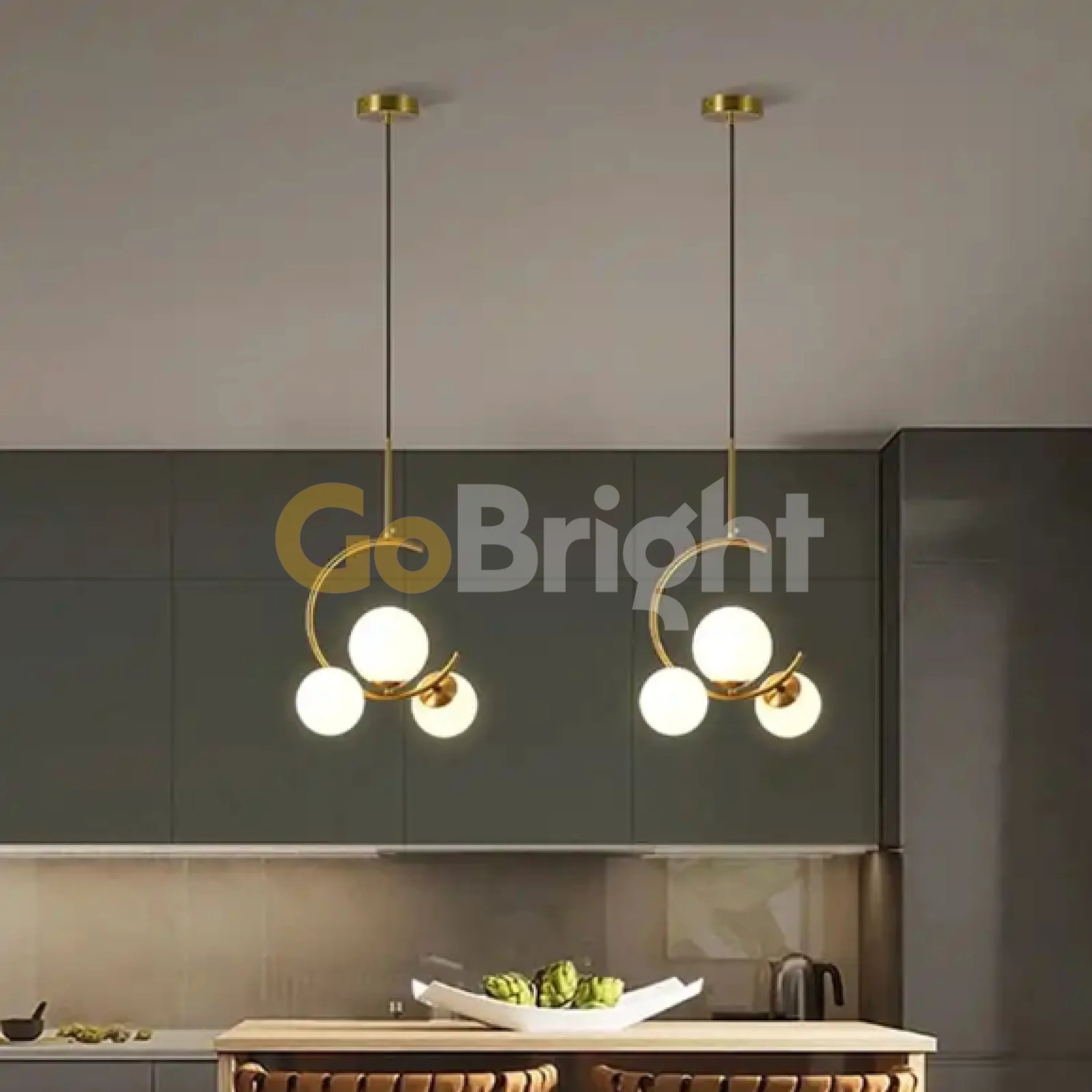 Pendul Jolie Reglabil 3xE27 Auriu