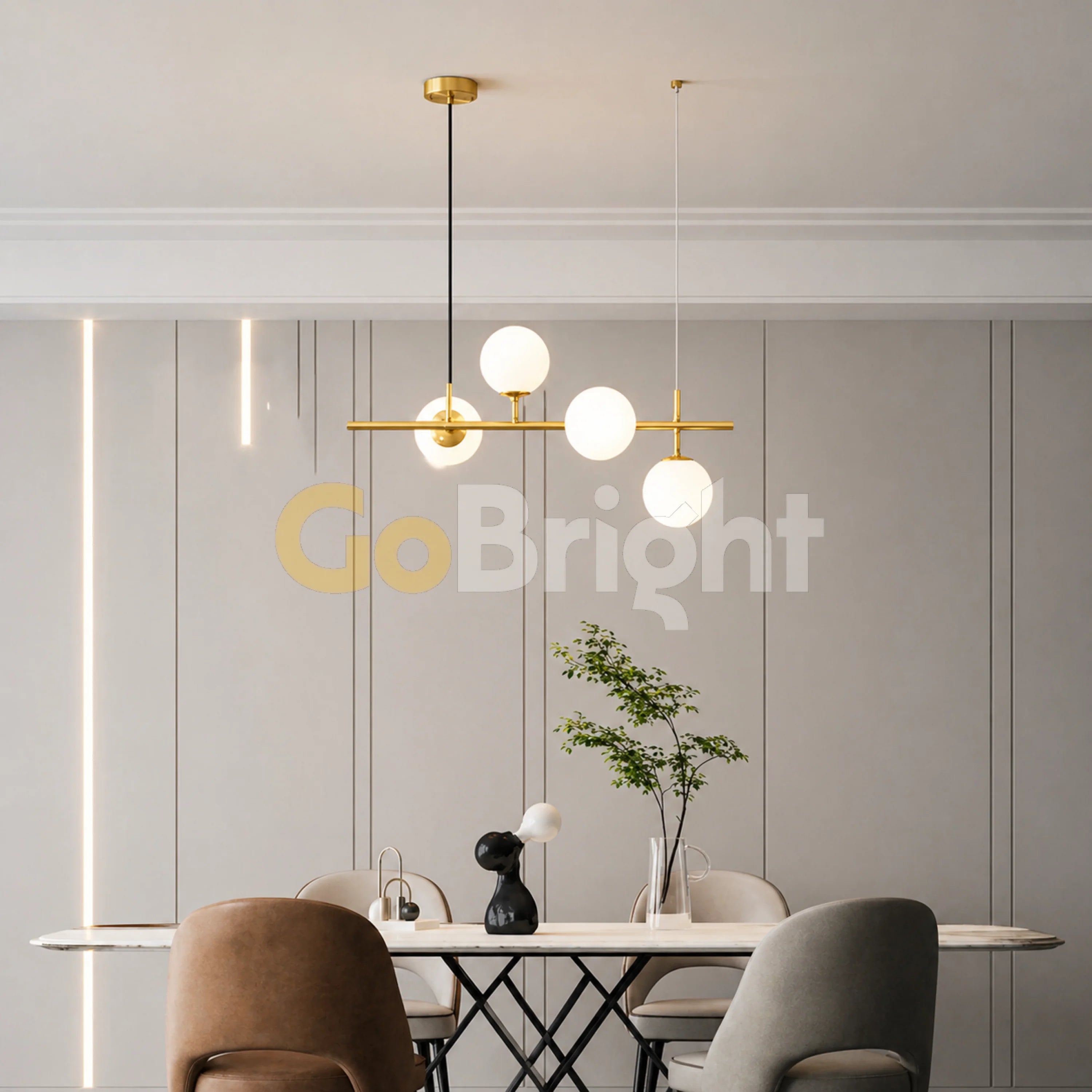 Pendul Jolie Reglabil 4xE27 70cm Auriu