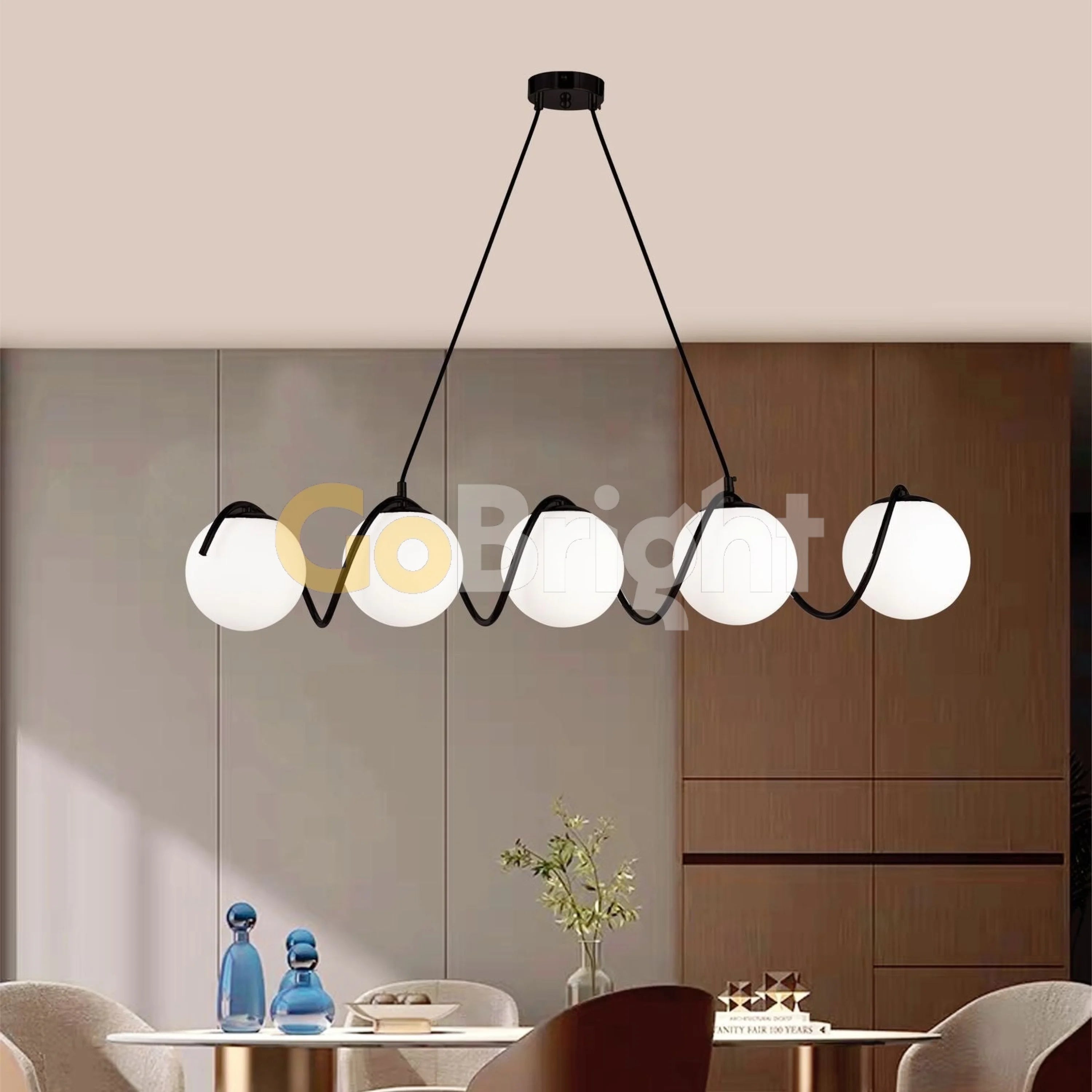 Pendul Jolie Reglabil 5xE27 110cm Negru